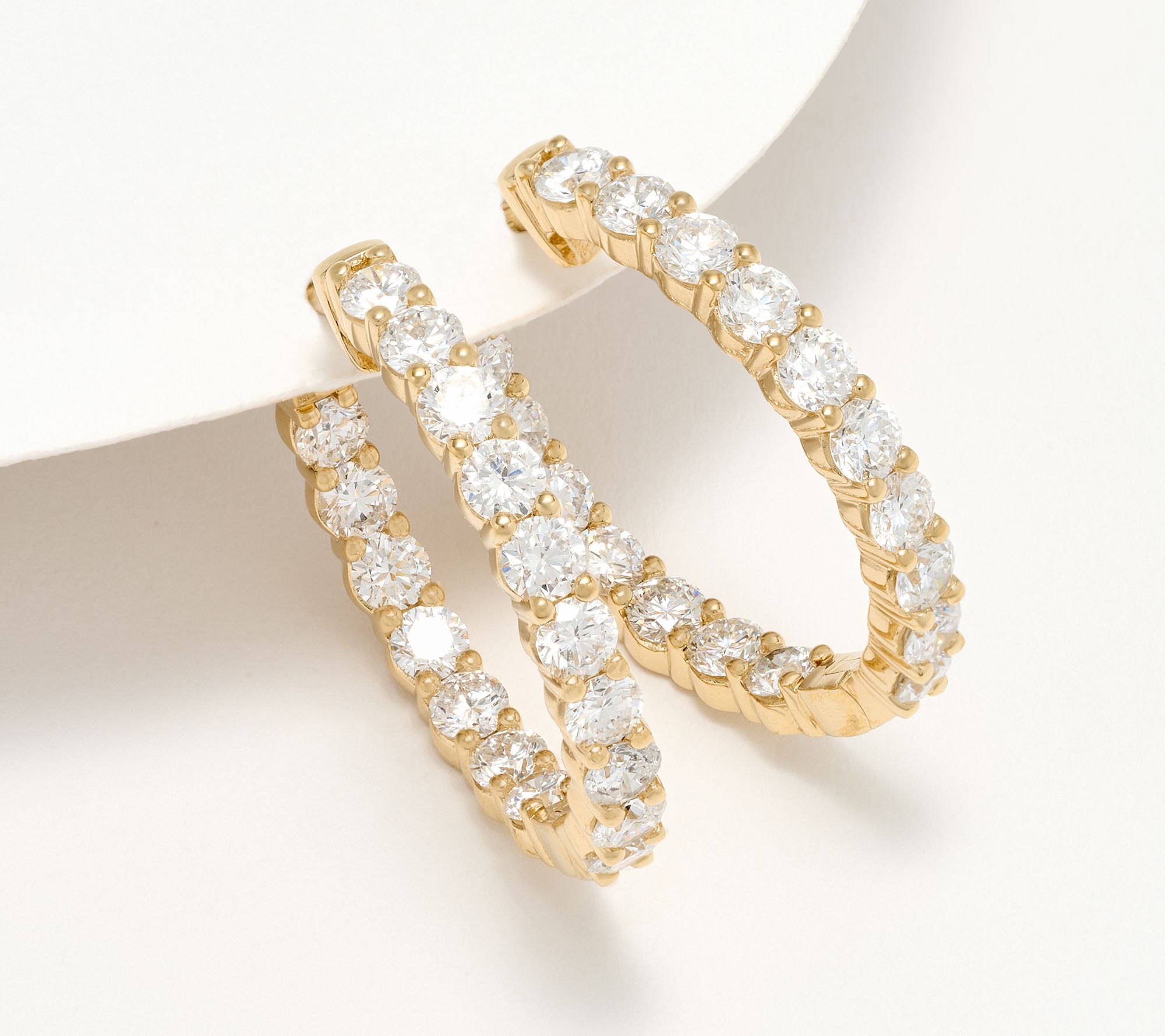 Fire Light Lab Grown Diamond 5 cttw Hoop Earrings, Sterling Silver