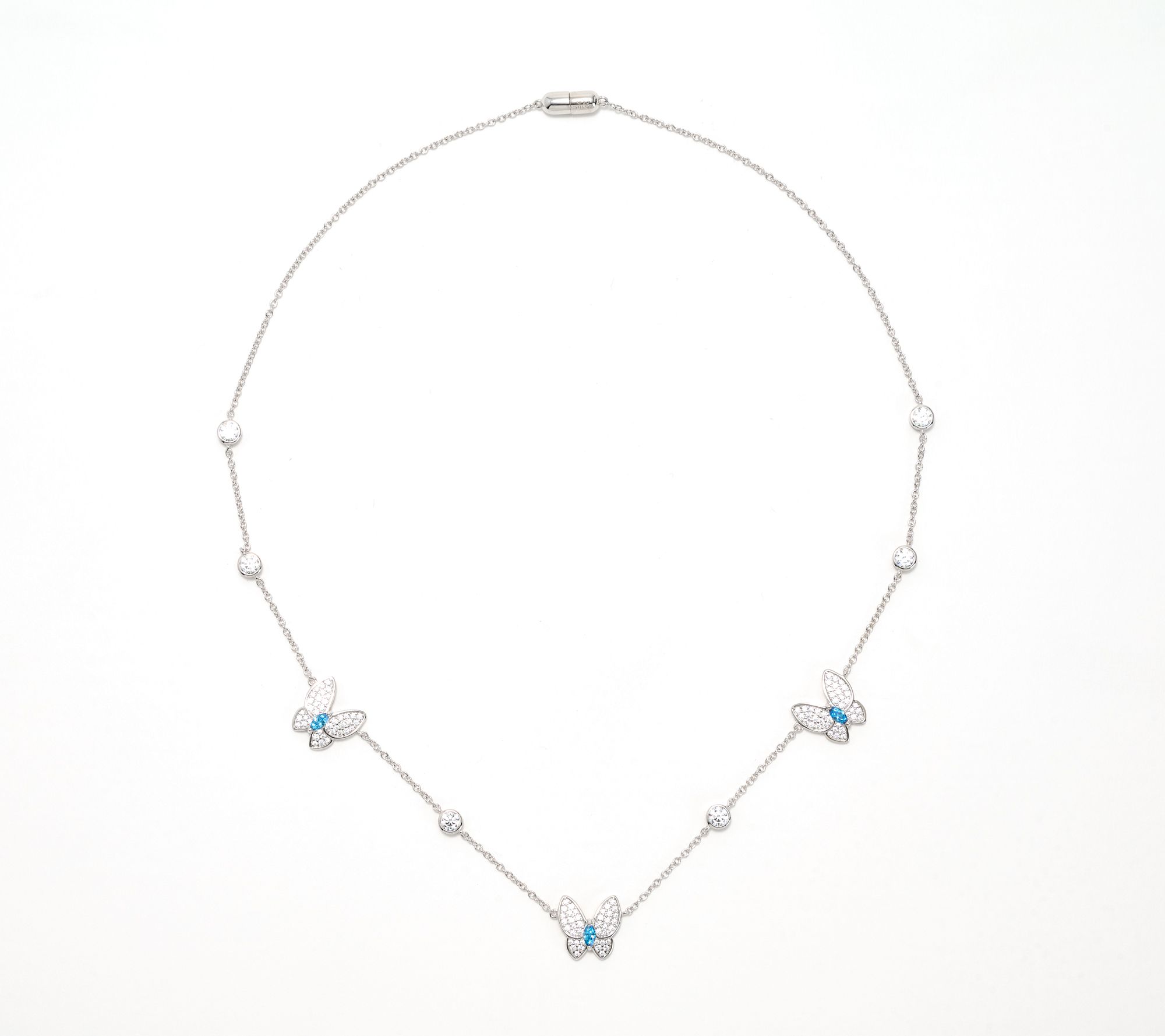 Diamonique x Kathy Levine Flutter By Necklace, Sterling Silver