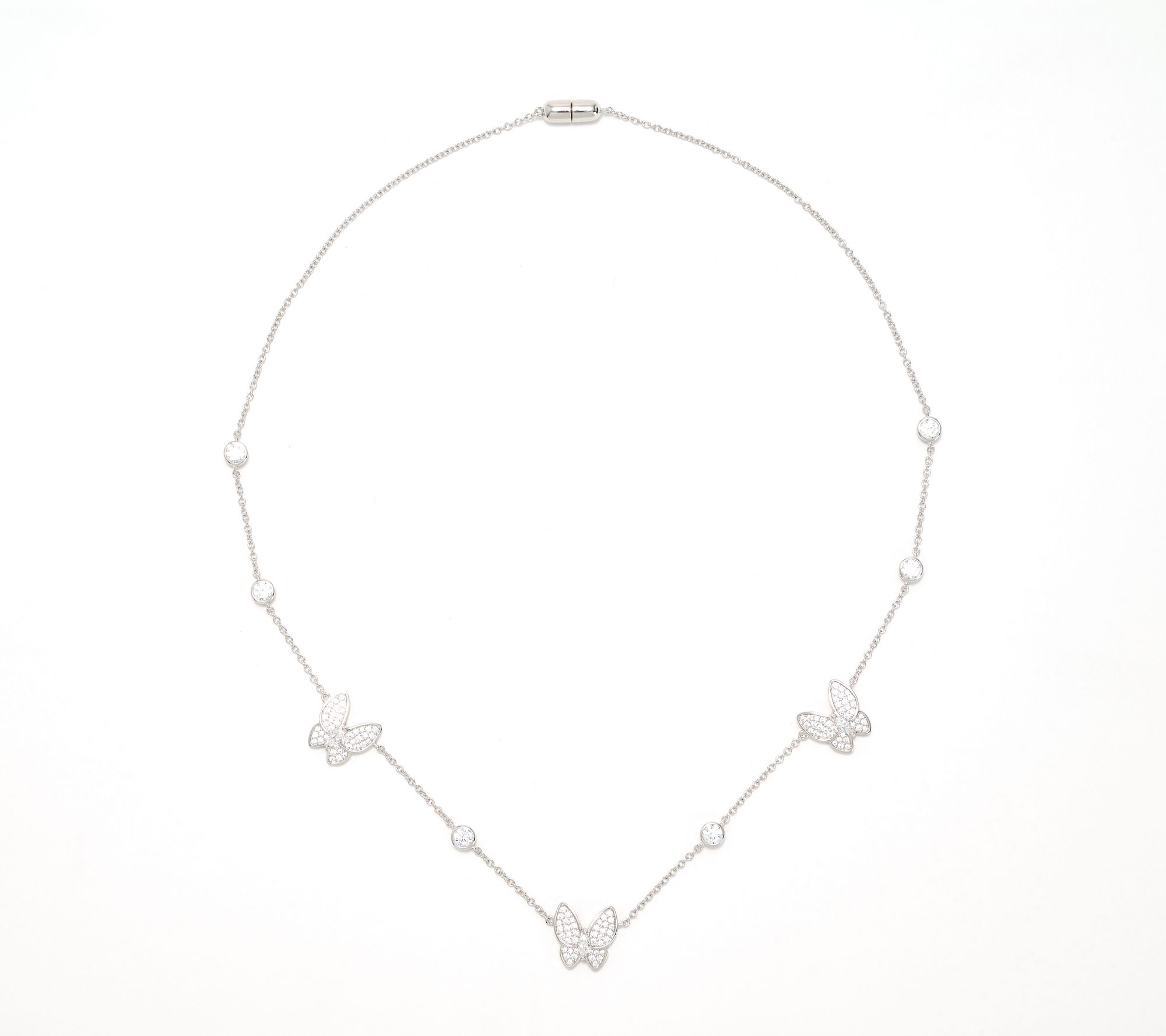 Diamonique x Kathy Levine Flutter By Necklace, Sterling Silver