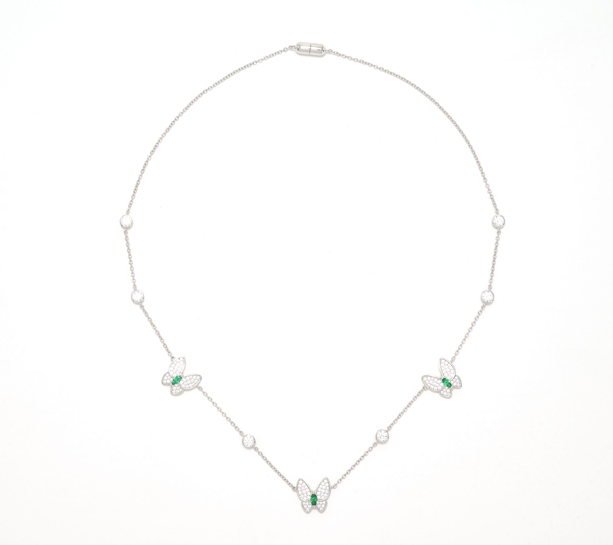 Diamonique x Kathy Levine Flutter By Necklace, Sterling Silver