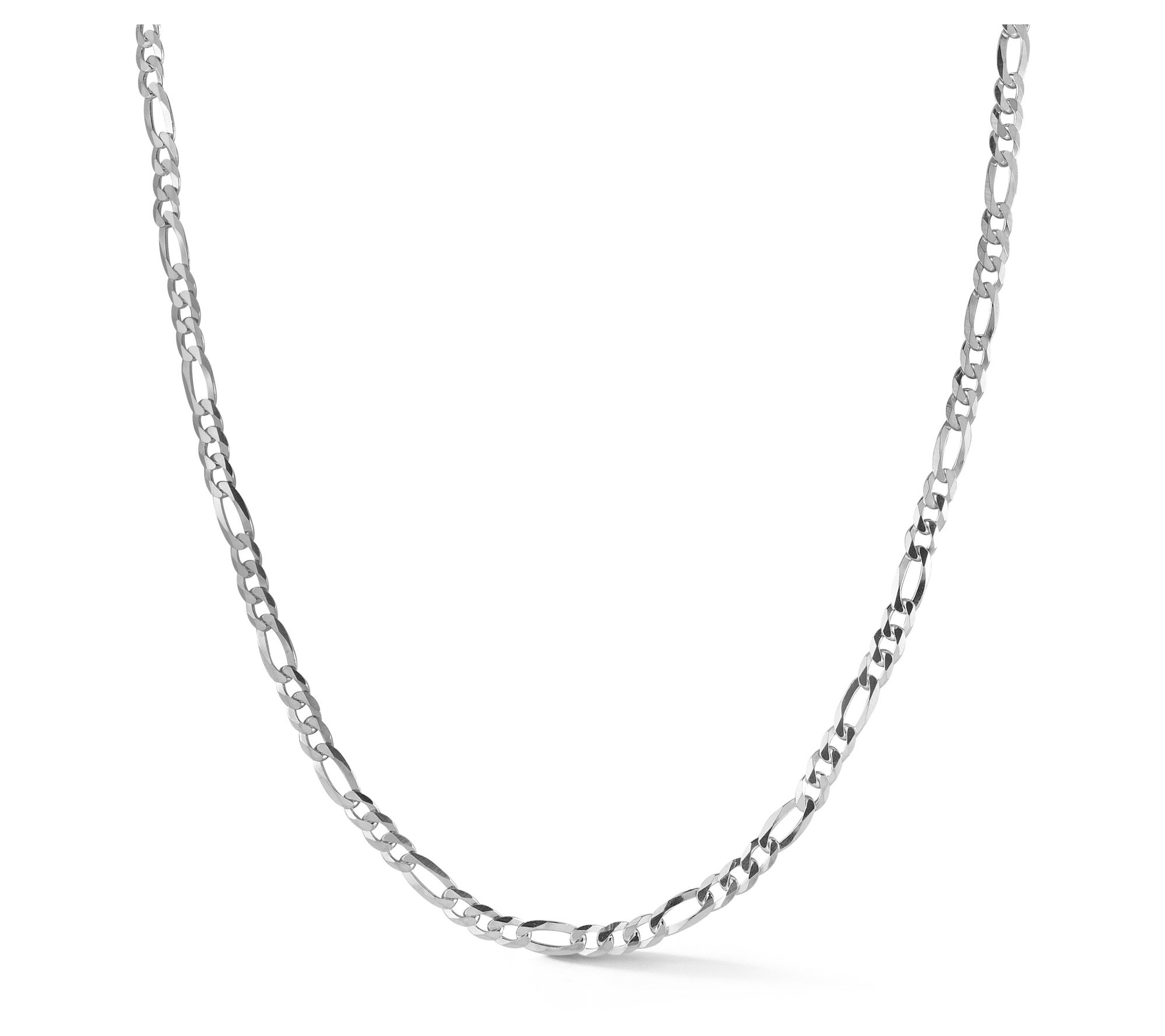 Italian Silver 24" Figaro Chain Necklace, Sterling