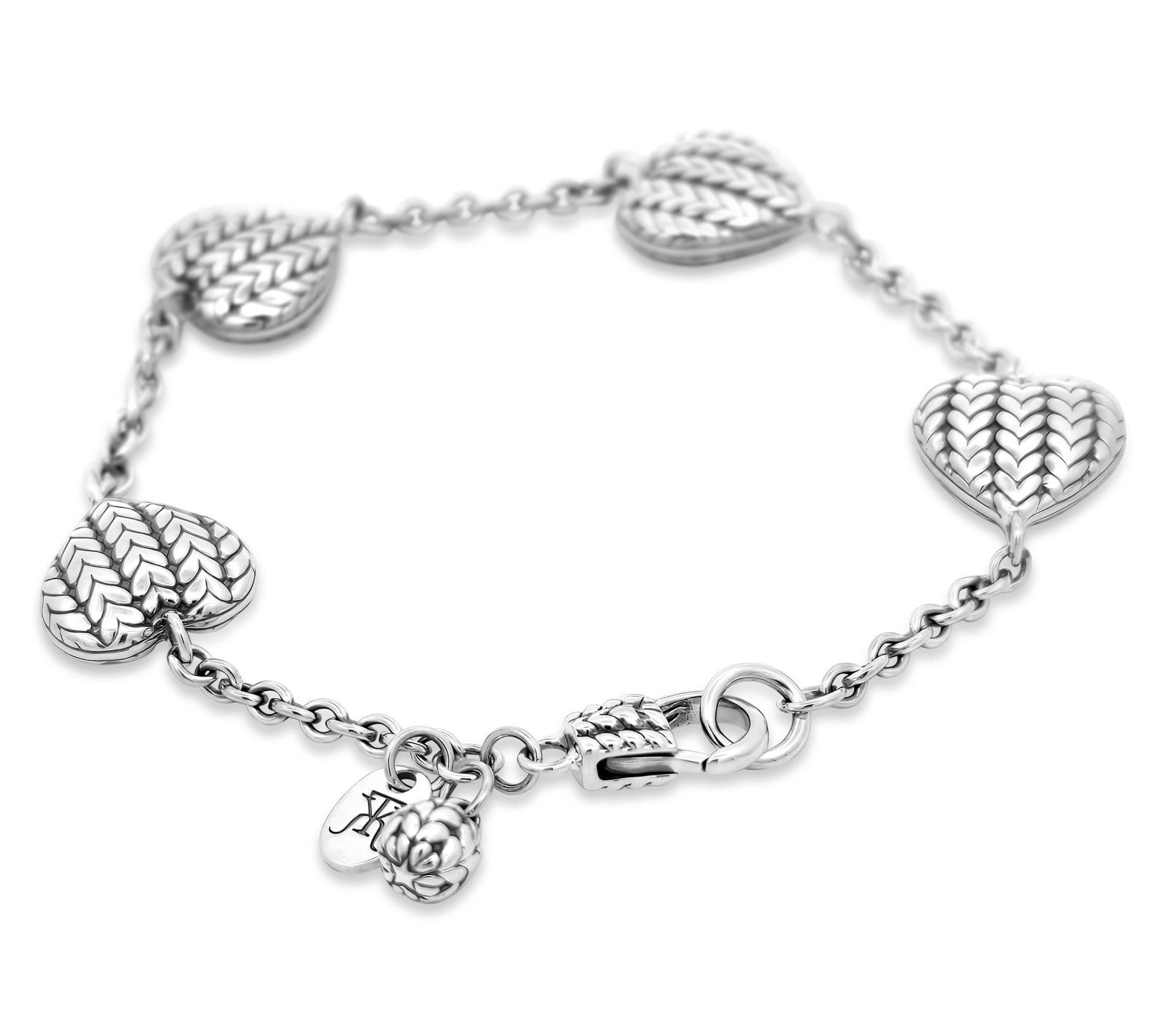Tiffany Kay Studio Sterling Herringbone Heart Station Bracelet