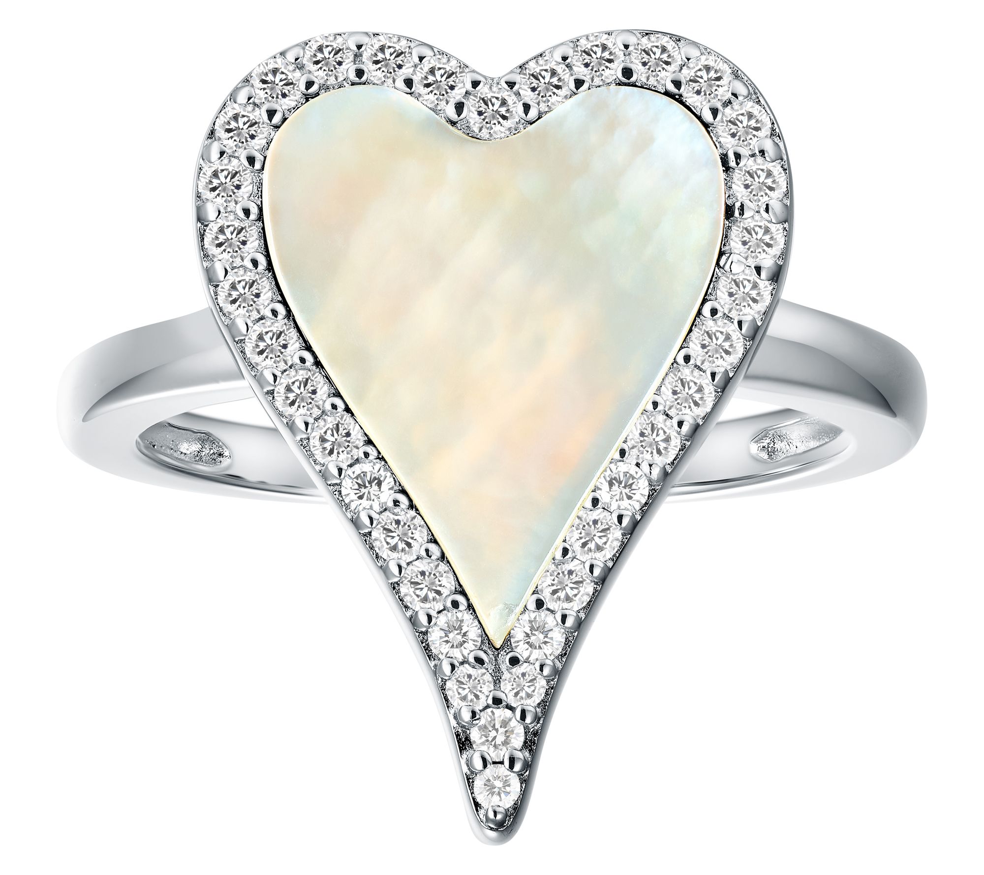 JEN by Jennifer Miller Gemstone Halo Heart Ring, Sterling