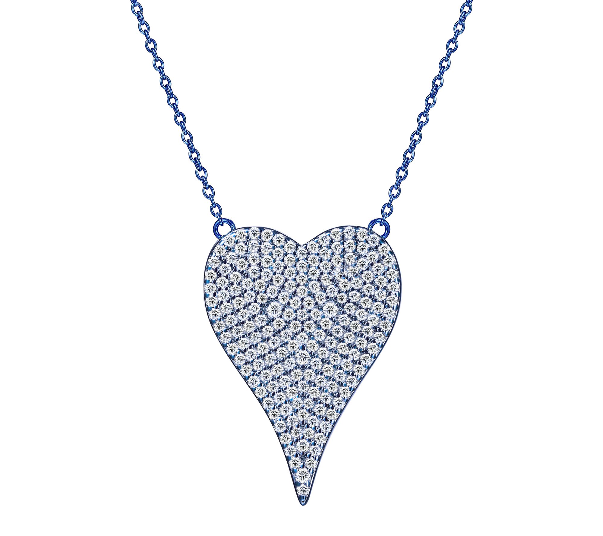 Diamonique x Jennifer Miller Pastel Heart Necklace, Sterling