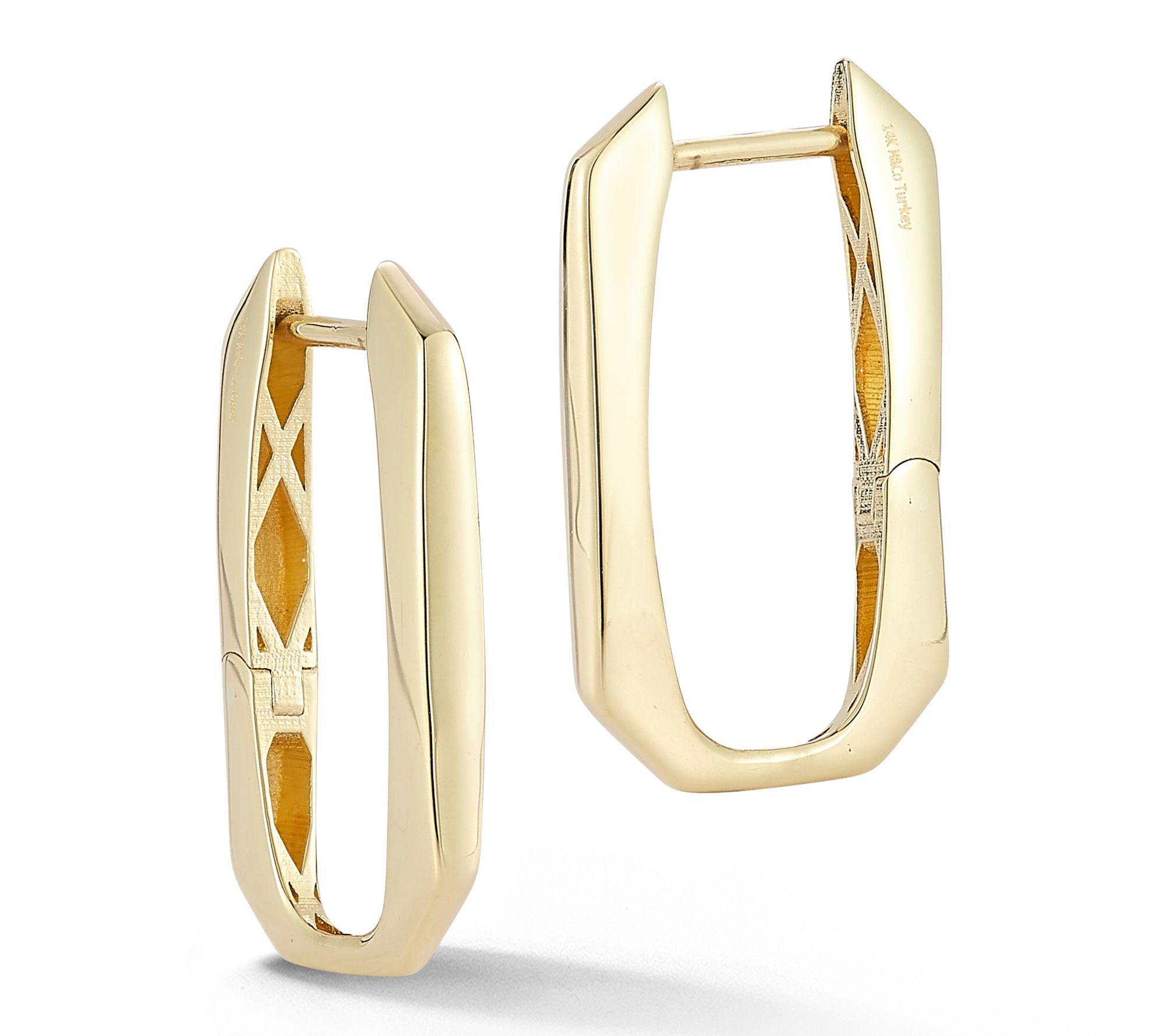 Luminosa Gold 7/8" Geometric Octagon Hoop Earrings, 14K