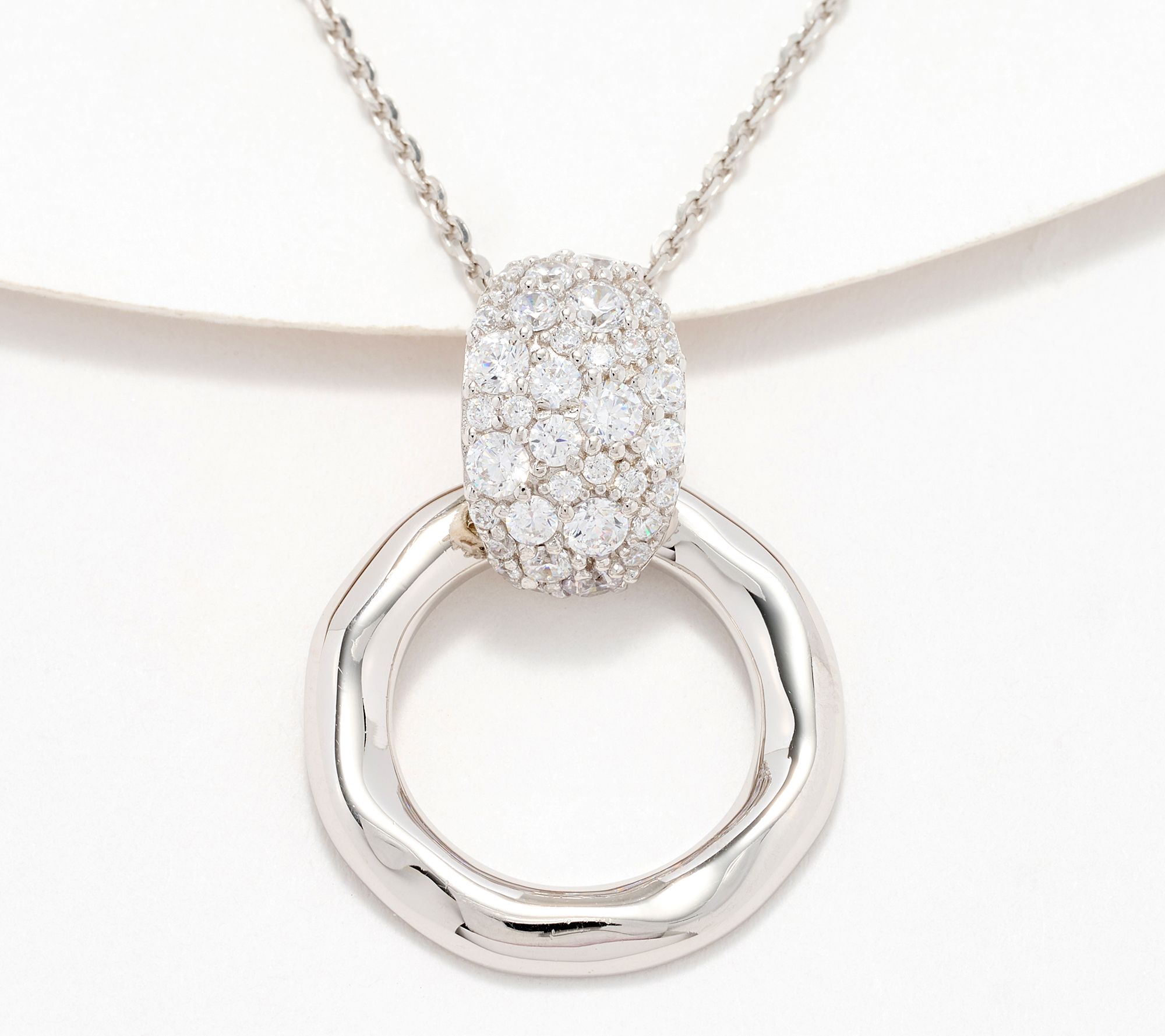 "As Is" Diamonique Italia Hammered Pendant, Sterl Silver