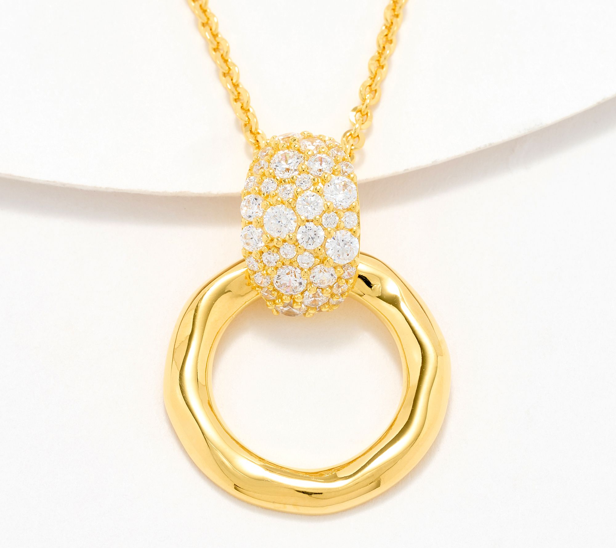 "As Is" Diamonique Italia Hammered Pendant, Sterl Silver