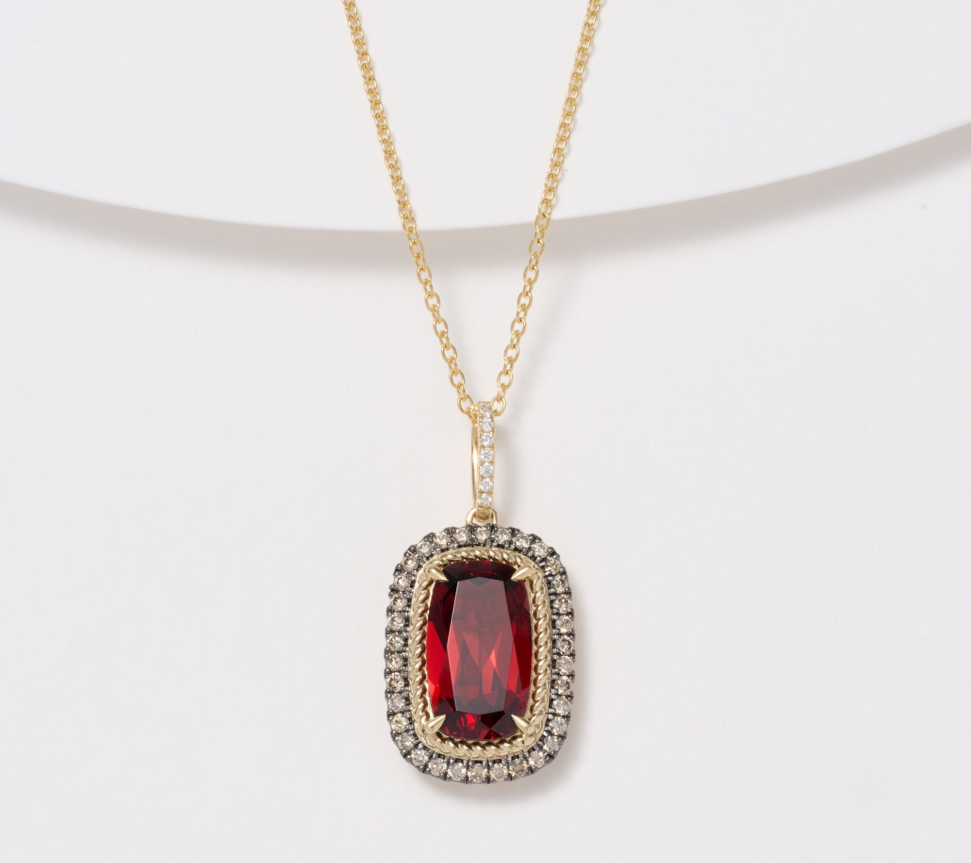 Effy 14K Gold Diamond, Brown Diamond & Garnet Necklace