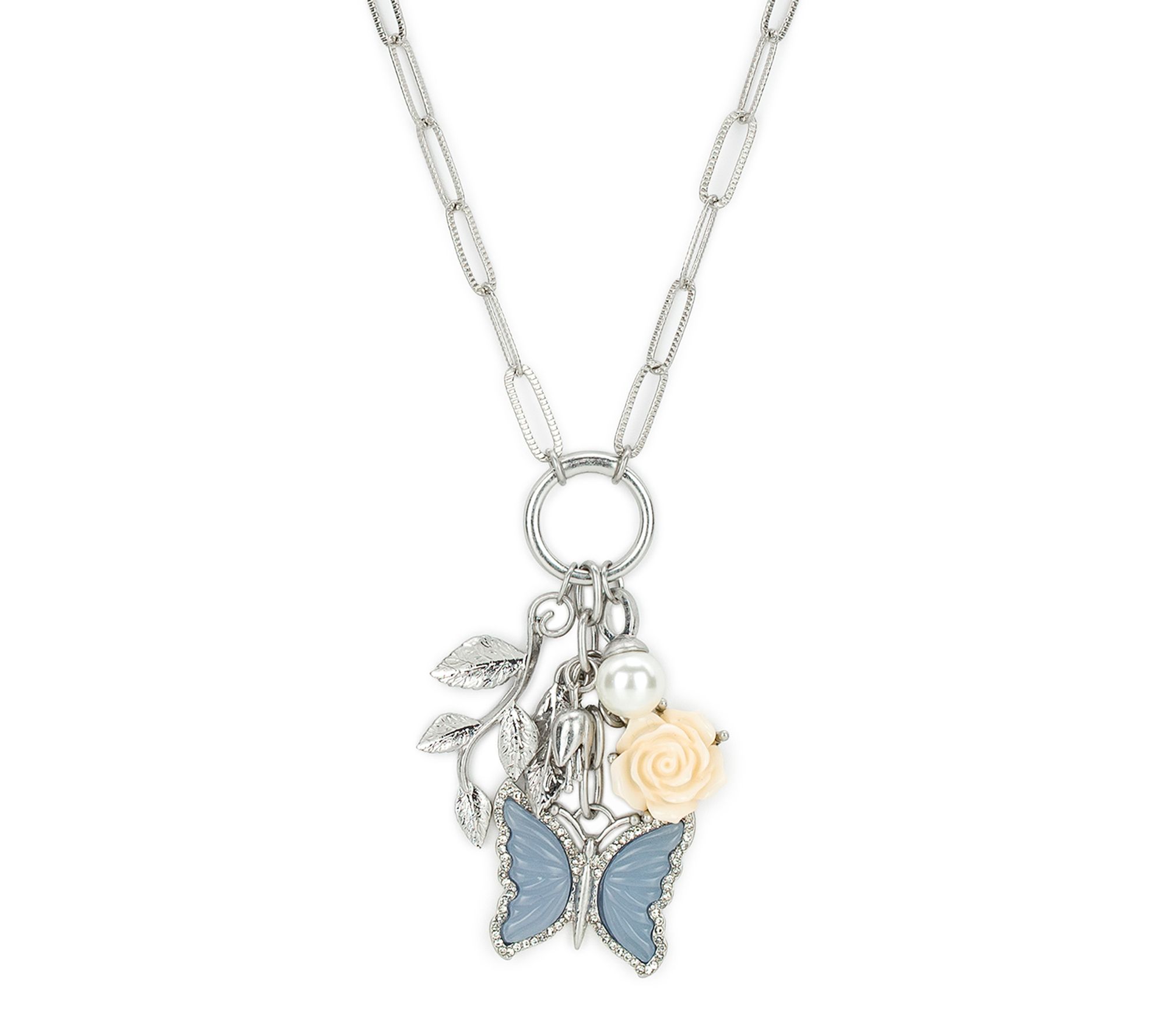 Patricia Nash Blue Butterfly Multi-Charm Necklace