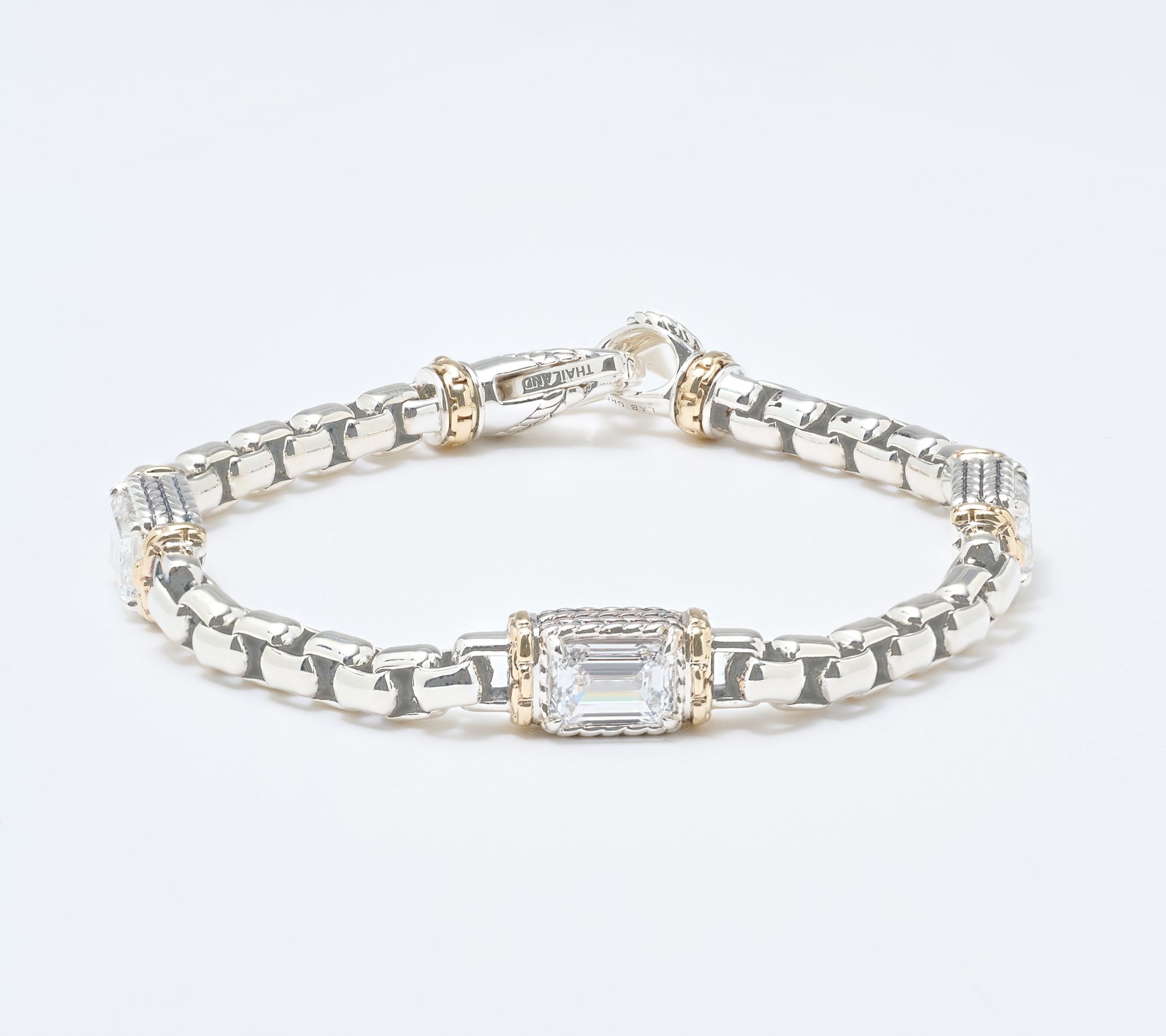 JAI Sterling & 14K Gold Lab Grown Diamond 4.5cttw Bracelet