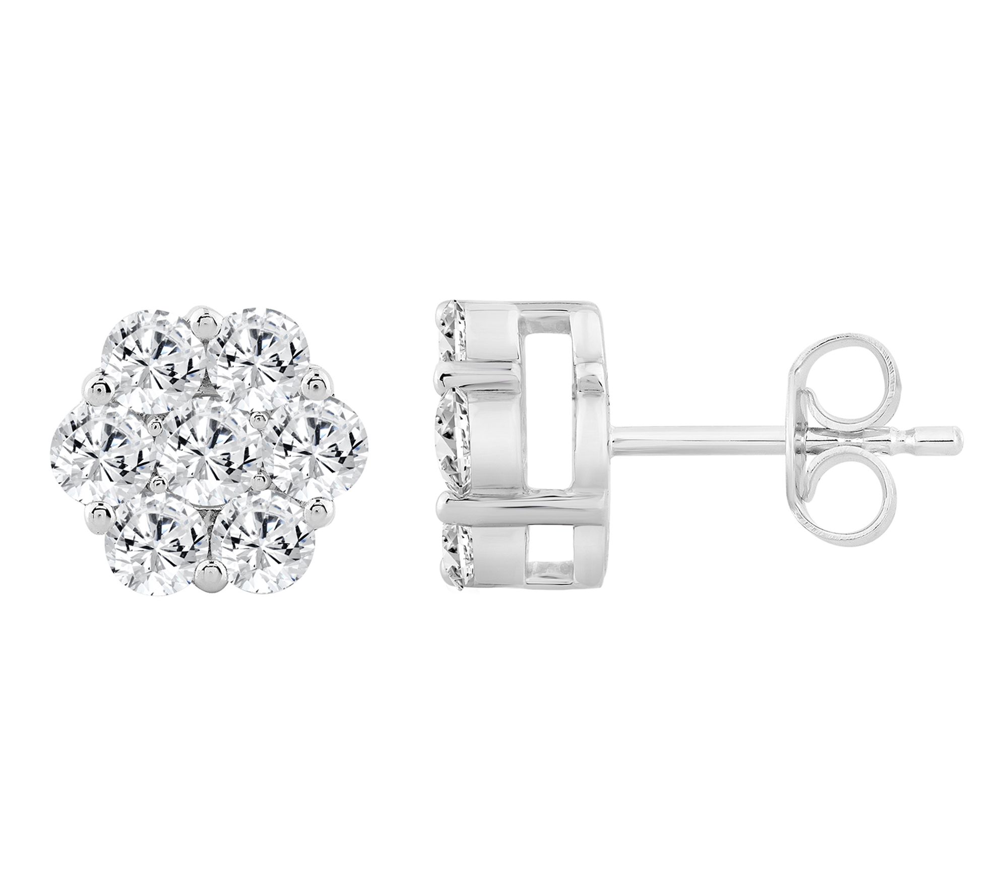 Fire Light 2.00 cttw Lab Grown Diamond Stud Earrings, Sterling