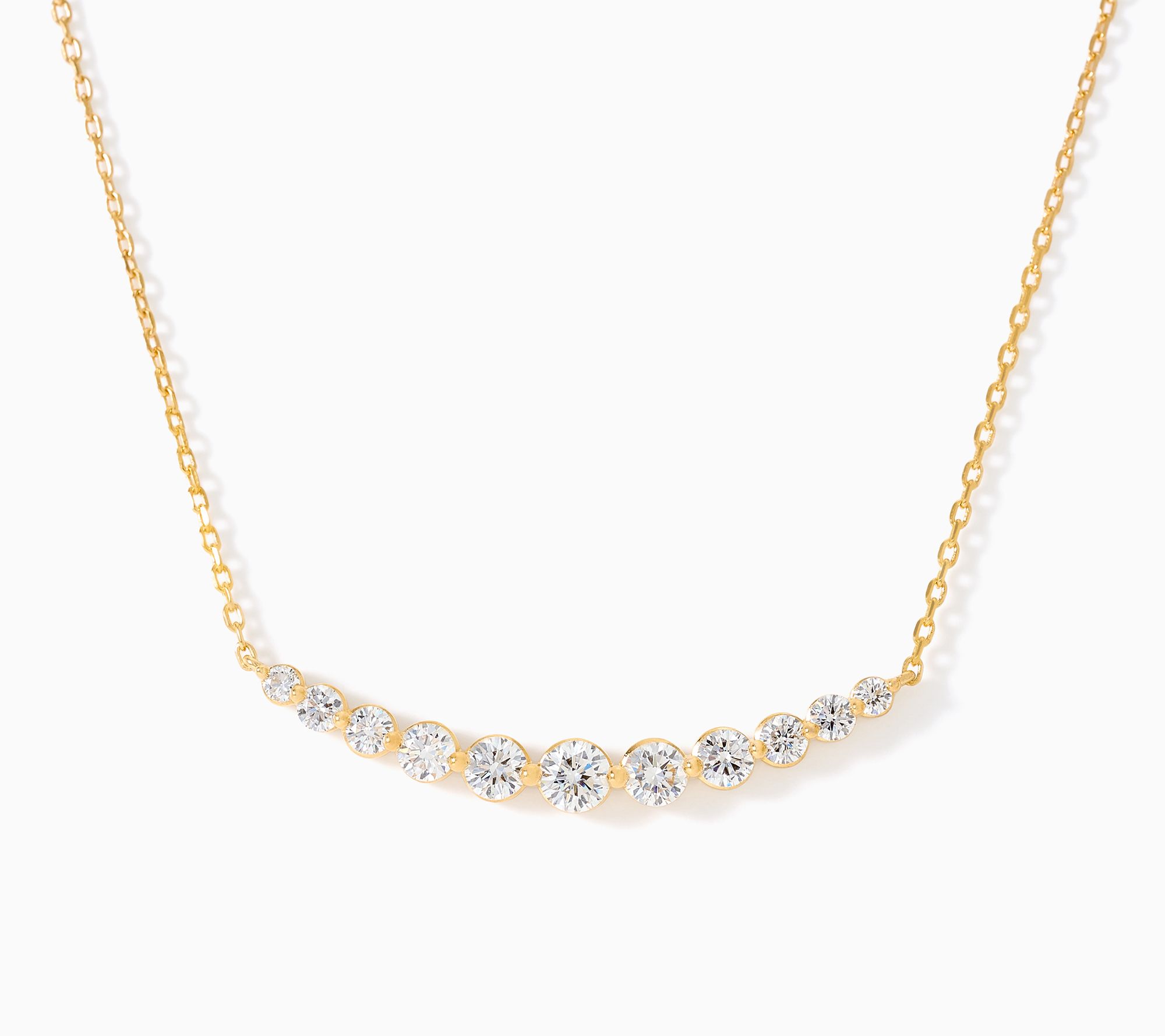 Fire Light Lab Grown Diamonds 1.00 ctw Floating Smile Necklace, Sterl