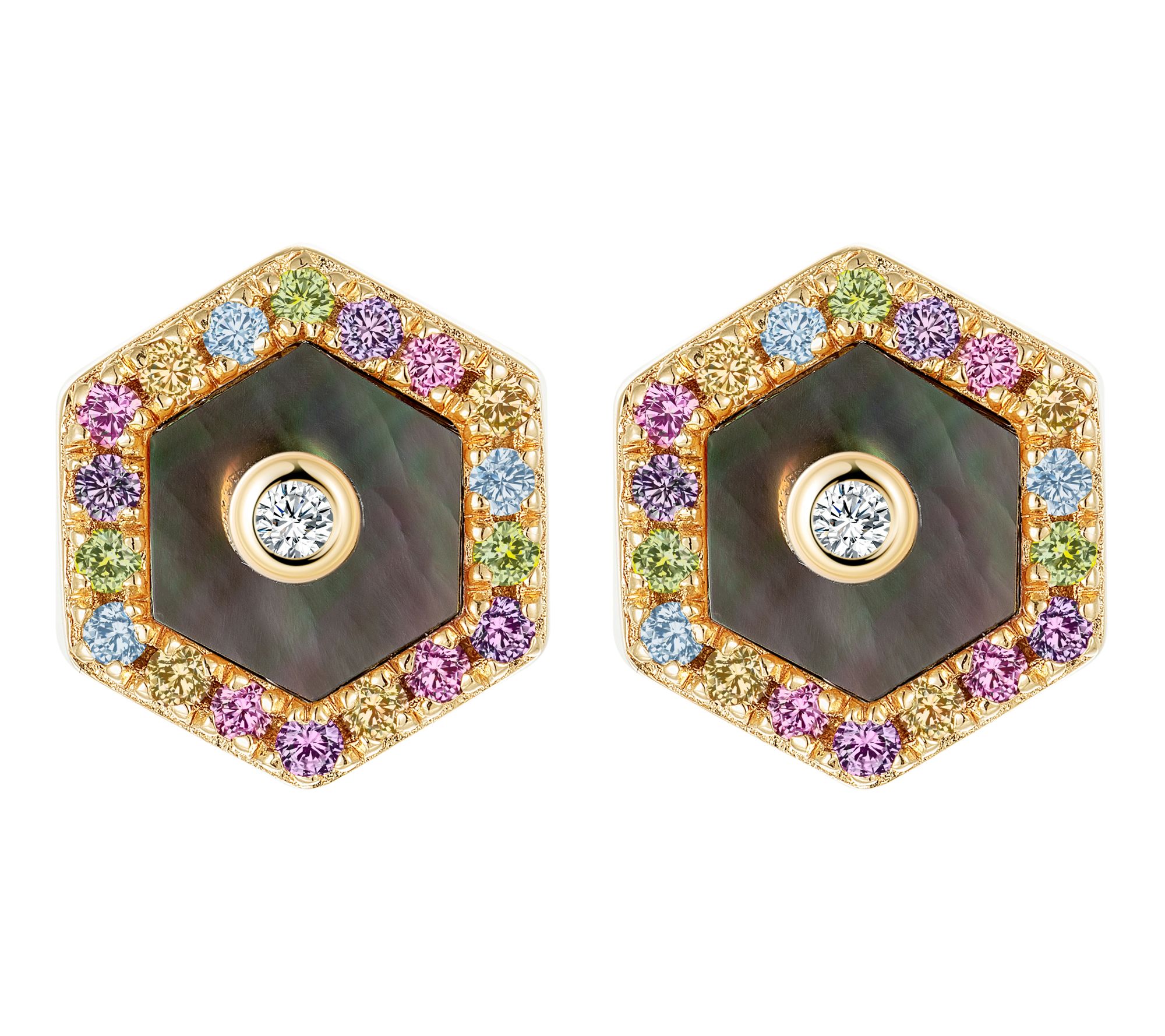 Affinity Gems Multi-Gemstone Stud Earrings, Sterling Silver