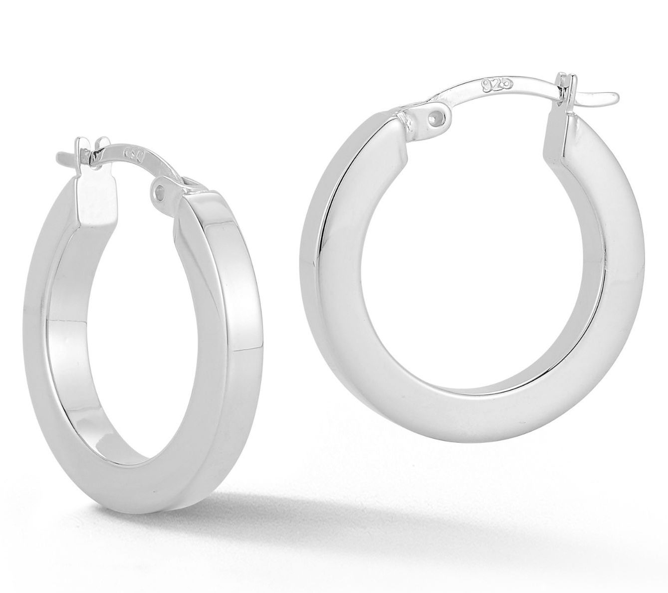 Sterlina Silver 3/4" Round Tube Hoop Earrings,Sterling