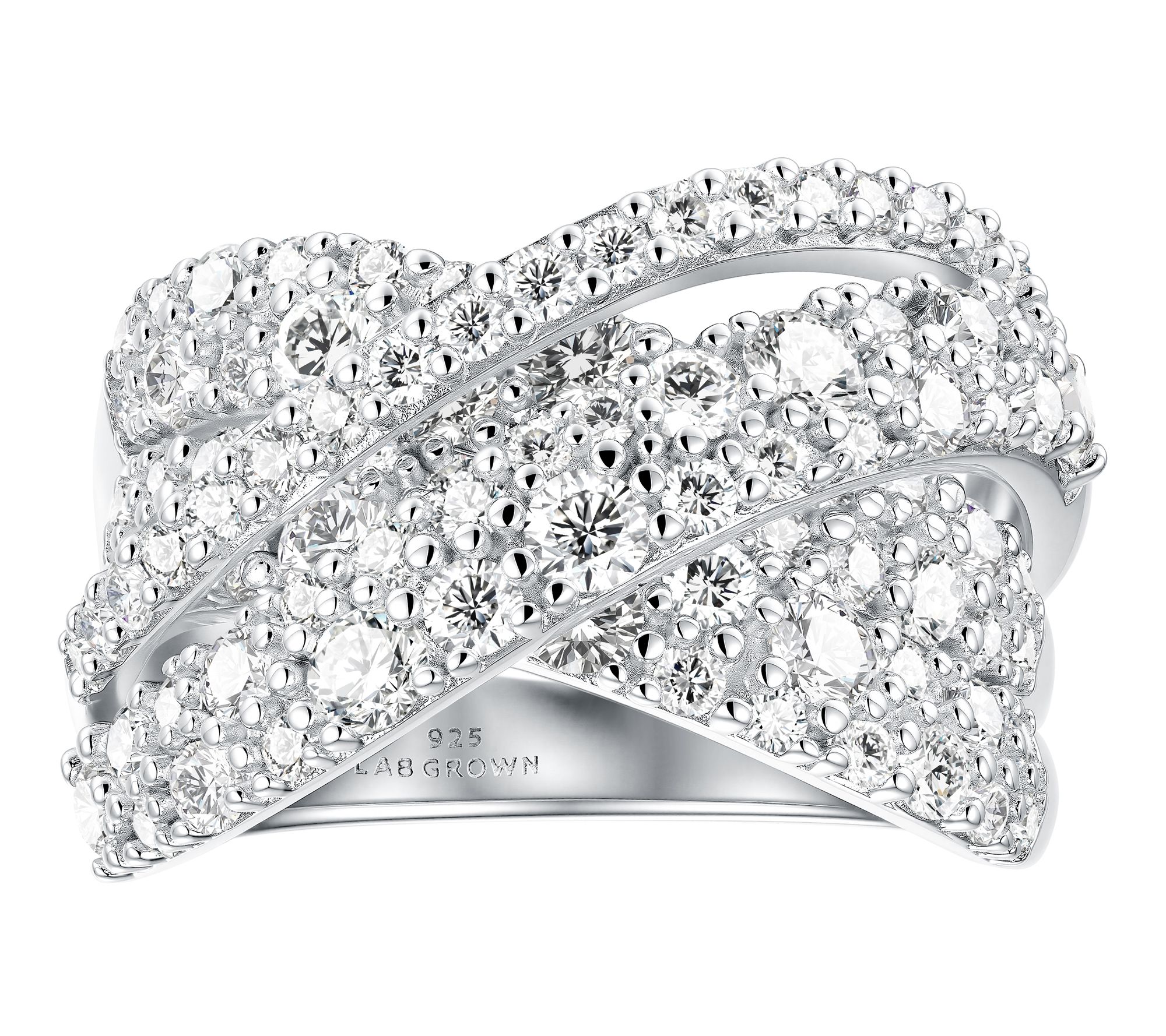 Jen by Jennifer Miller Lab Grown Diamond Highway Ring, Sterlin