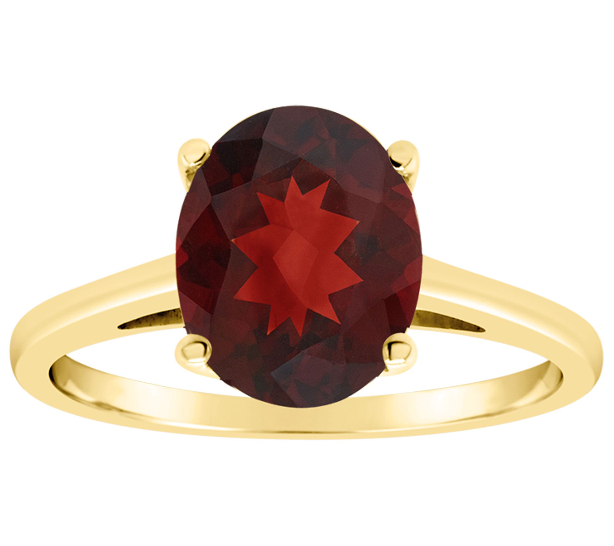 14K Gold 2.80 cttw Oval Garnet Ring