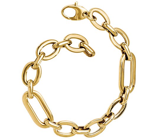 Italian Gold Multi-Link 7-1/2" Status Bracele t, 14K Gold