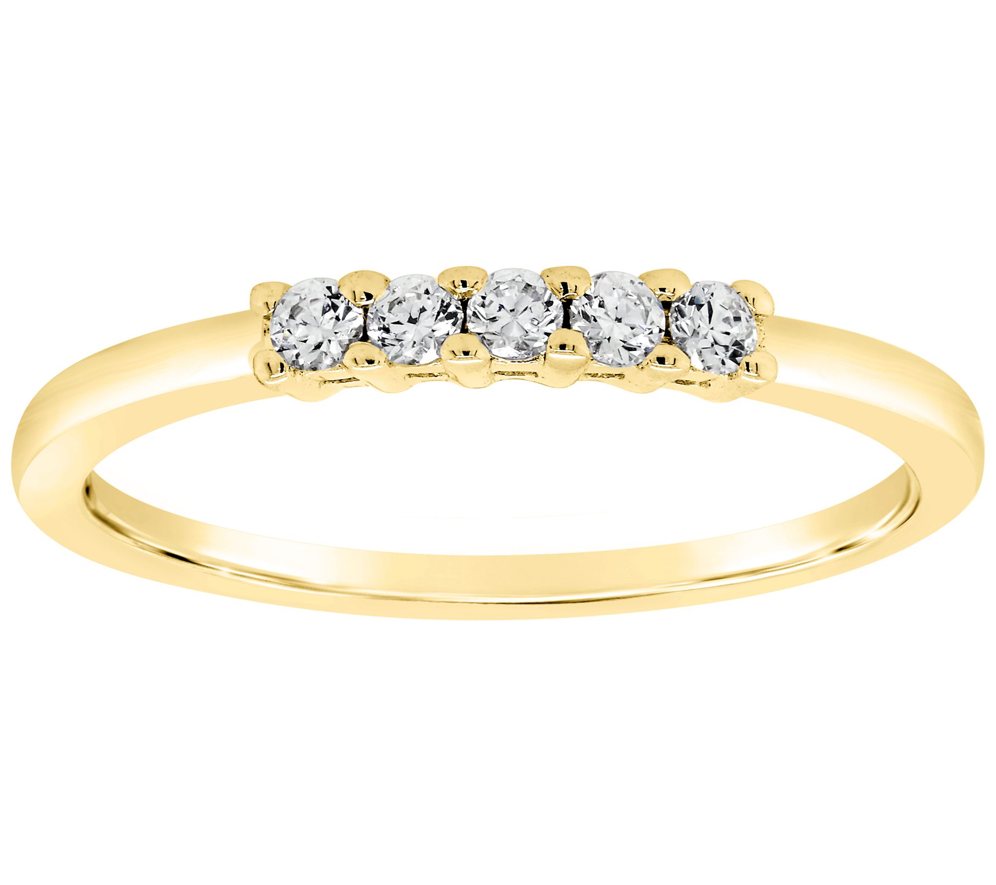 Affinity 14K Gold 1/8 cttw 5-Stone Diamond Band Ring