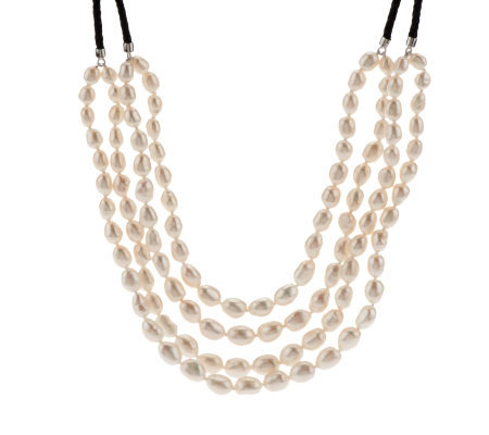 Honora Cultured Pearl Baroque Multi-Strand Leather Necklace - Page 1 ...