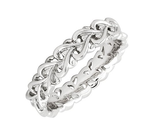 Simply Stacks Sterling Silver Polished Intertwined Heart Ring