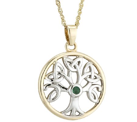 Solvar Two-Tone Family Tree Pendant 14K Gold - QVC.com