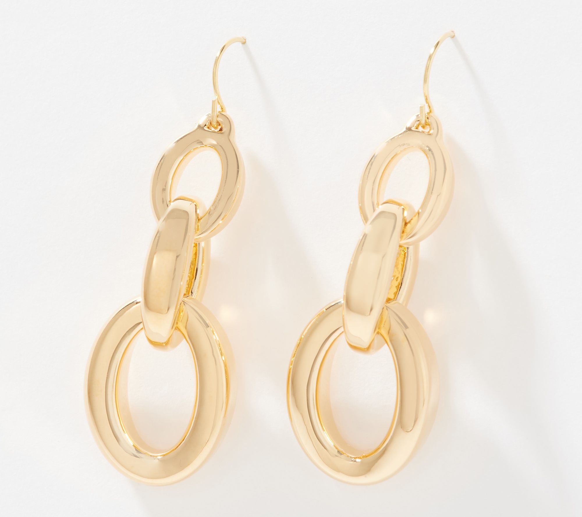 Oro Nuovo Triple Hoop Dangle Earrings, 14K Gold Over Resin - QVC.com