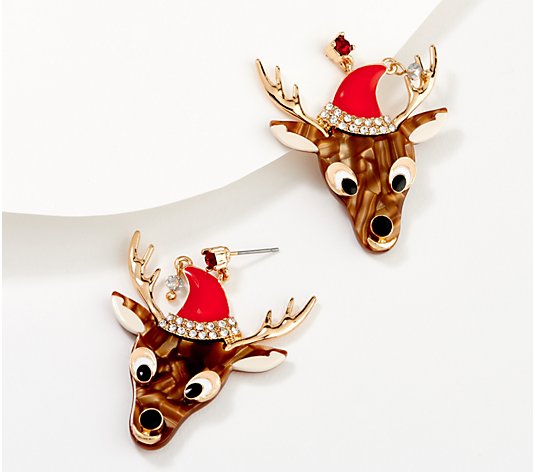 Reindeer Holiday Fashion Earrings