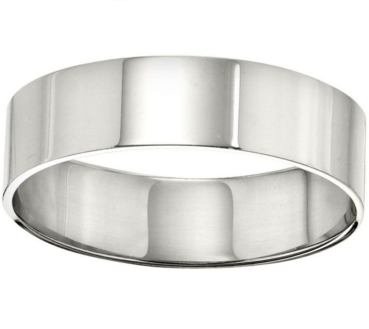 Women's Platinum 6mm Flat Wedding Band