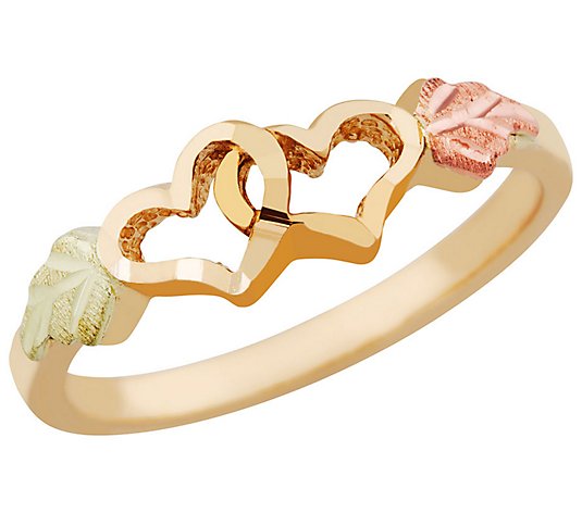 Black Hills Gold Double-Heart Ring, 10K/12K Gold