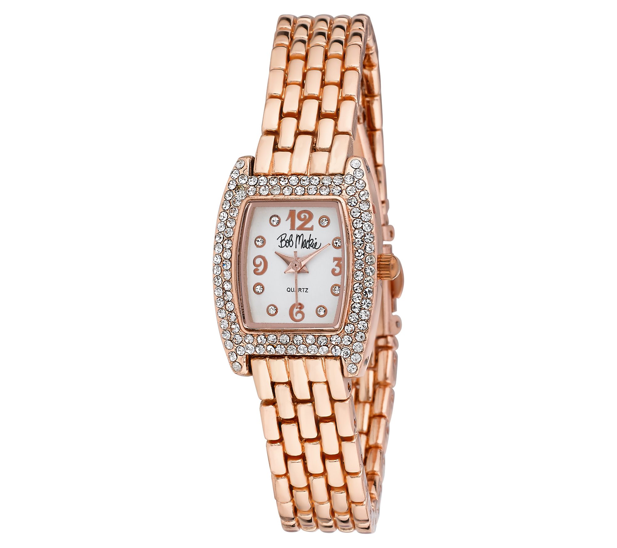 Bob Mackie Women's Panther Link Crystal Watch