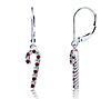 Diamonique Candy Cane Earrings & Necklace Set,Sterling, 1 of 2