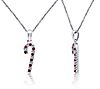Diamonique Candy Cane Earrings & Necklace Set,Sterling, 2 of 2