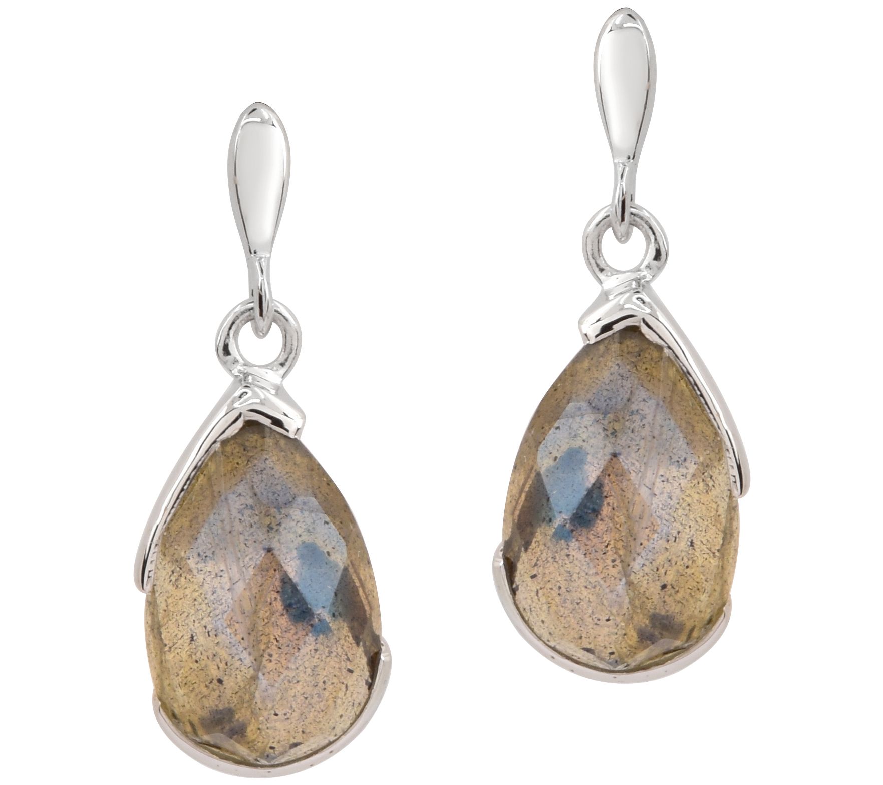 Affinity Gems Sterling Pear Shape Labradorite Dangle Earrings