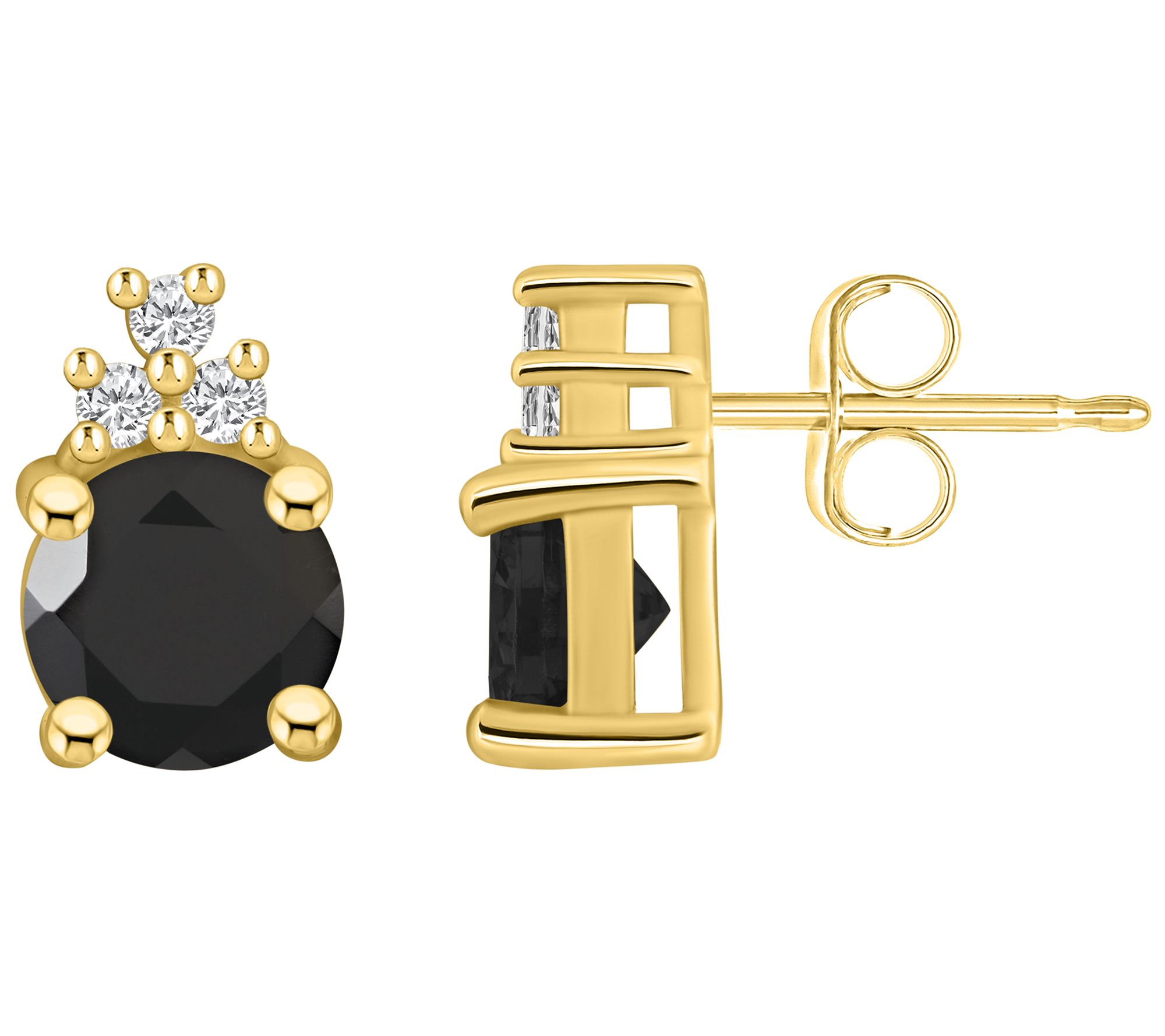 Affinity Gems Round Gemstone & Diamond Earrings, 14K Gold
