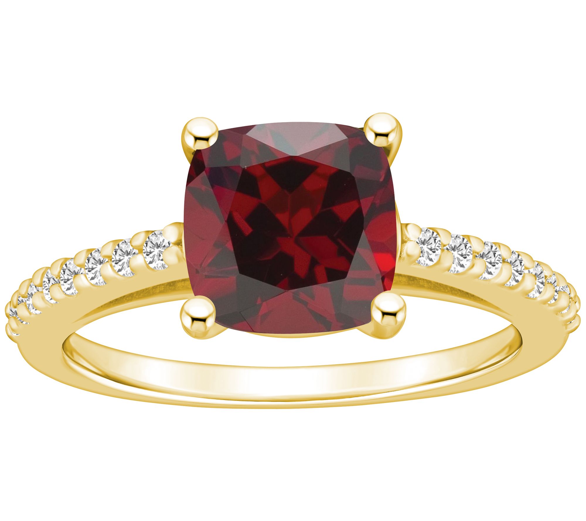 Affinity Gems Cushion Gemstone & Diamond Ring, 14K Gold
