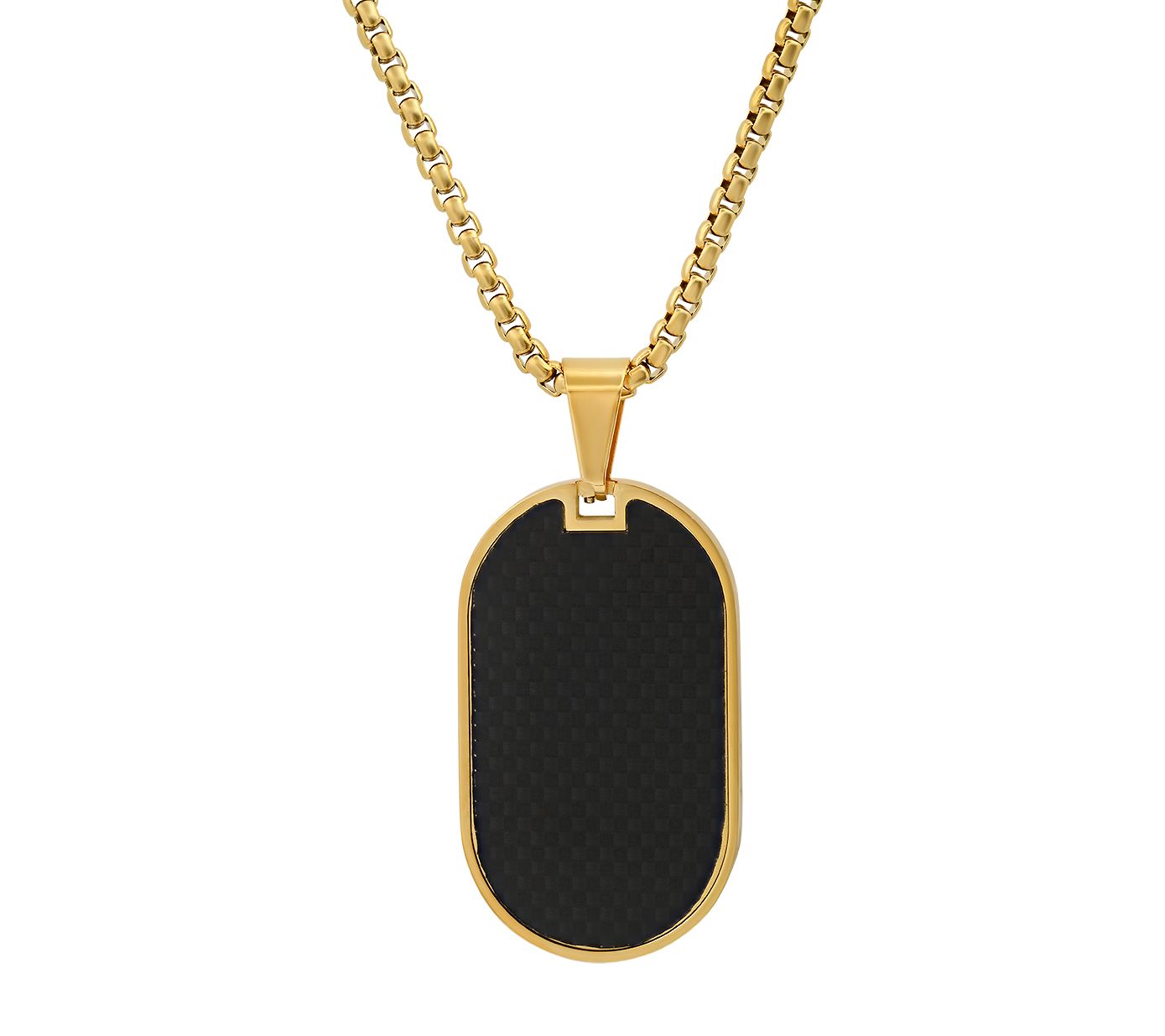 Steel by Design Men's Black Carbon Fiber Pendant w/ Chain