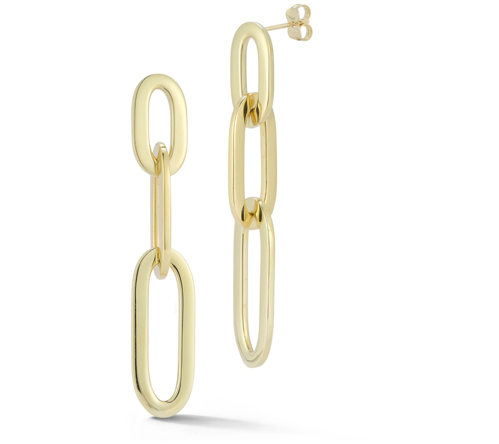 Luminosa Gold Triple Link Drop Earrings, 14K