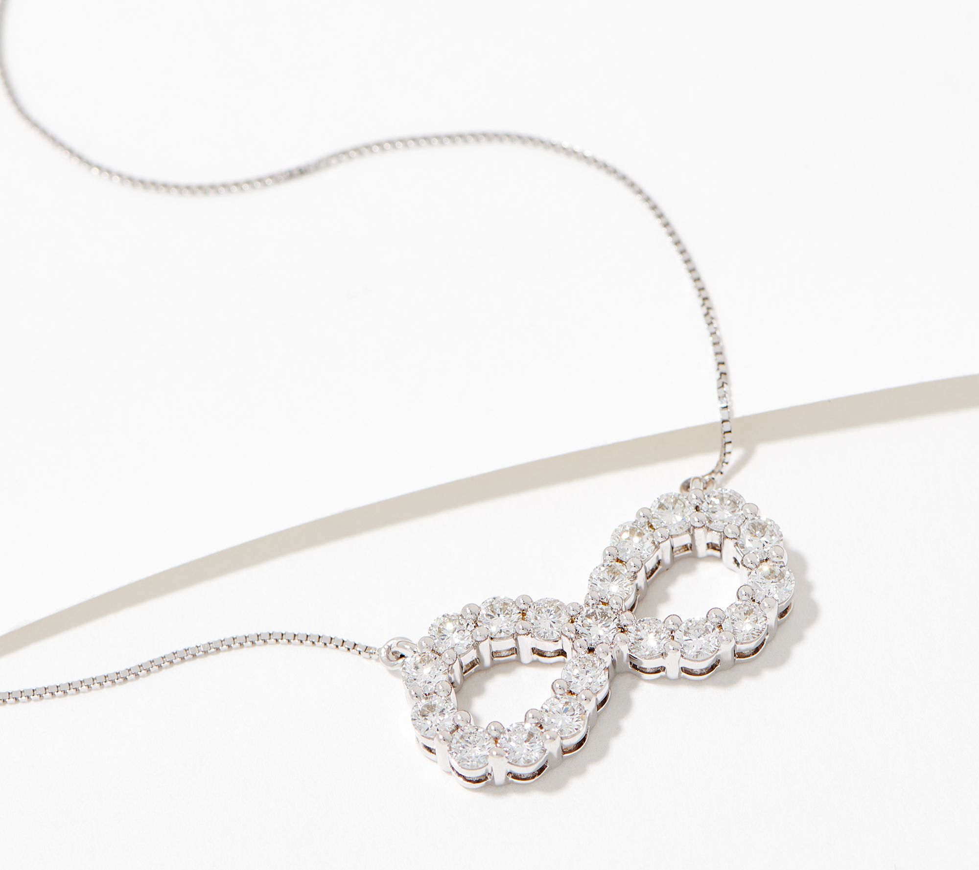 Fire Light Lab Grown 1cttw Diamond Infinity Symbol Necklace, 14K