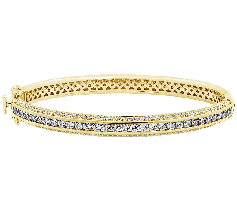 Diamonique 3.30 cttw Tennis Bangle, Sterling Silver
