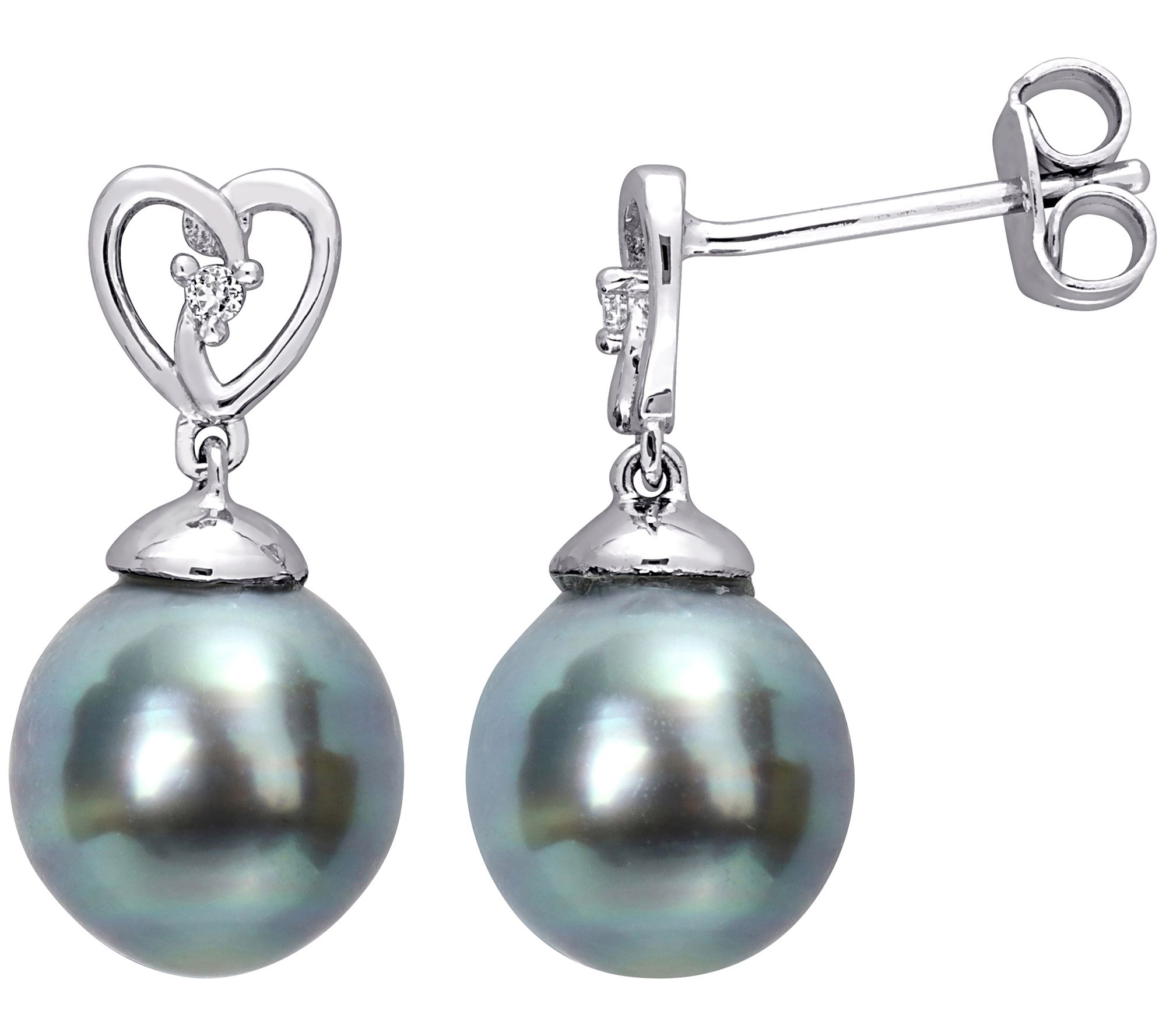Affinity Cultured Tahitian Pearl & Topaz Earrings, Sterling