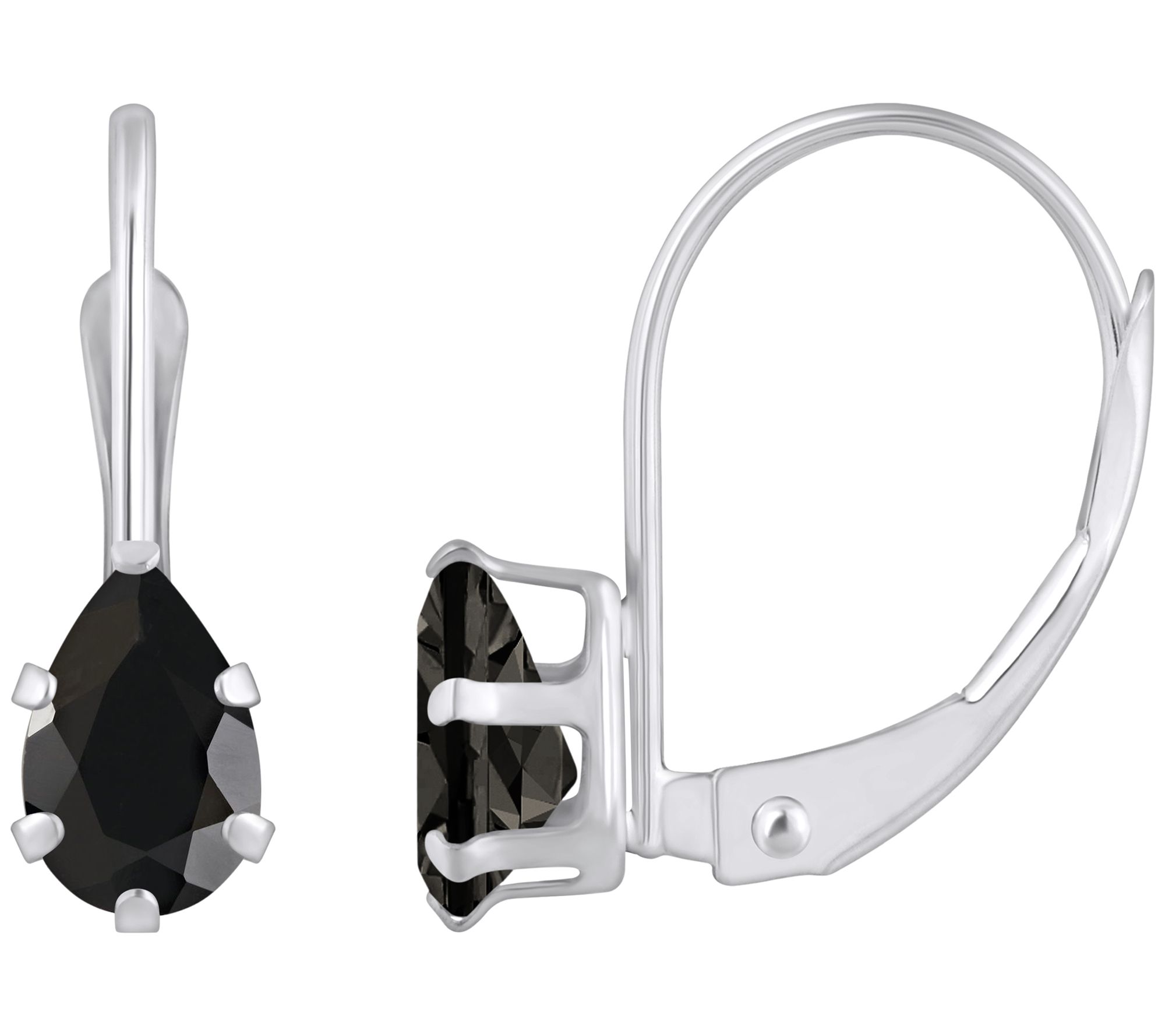 Affinity Gems Pear Cut Onyx Leverback Earrings, 10K Gold