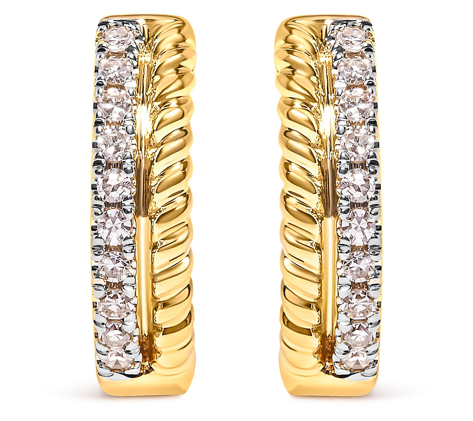 Haus of Brilliance Diamond Accent Twist Hoop Earrings, 10K