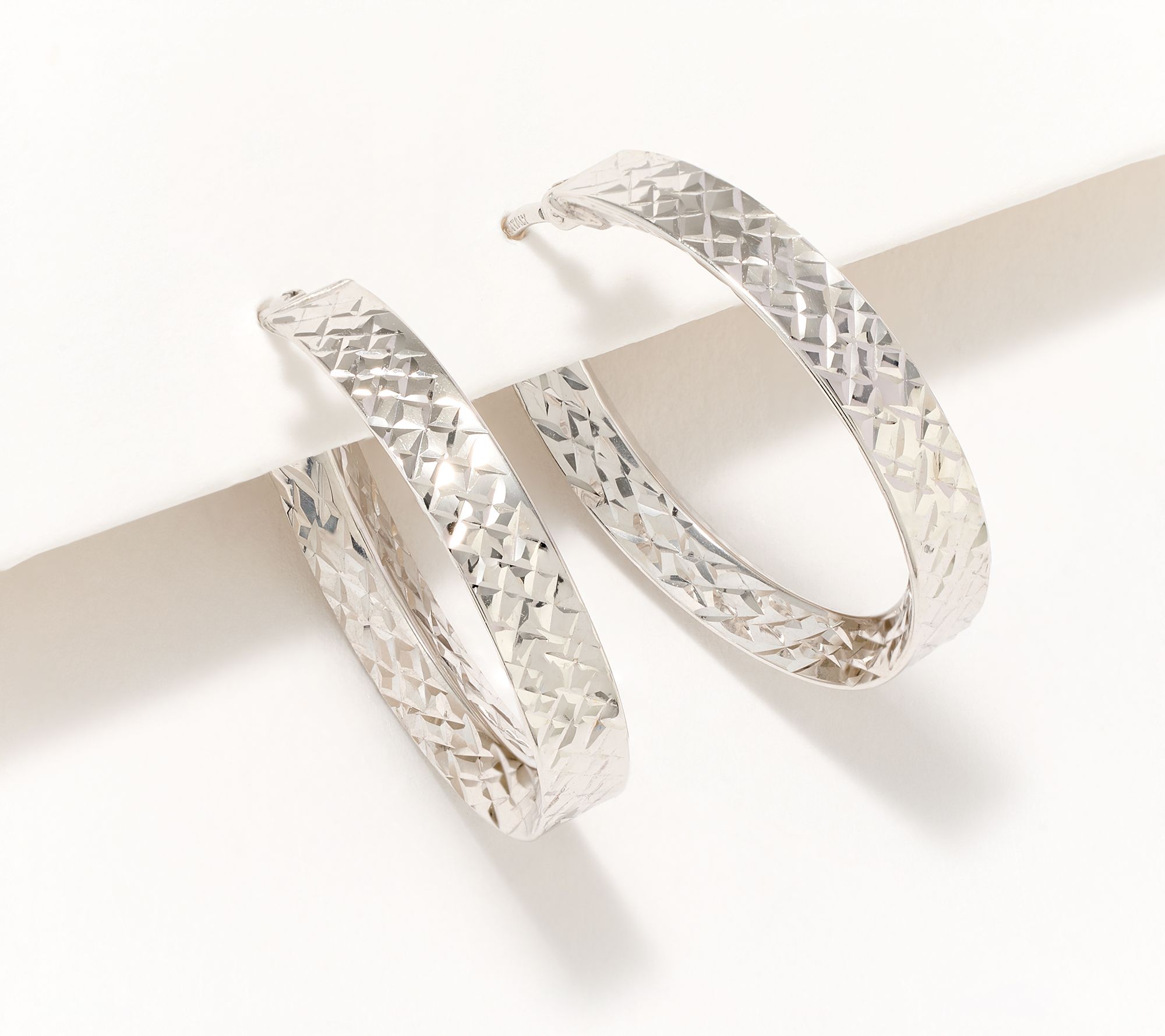 David Markstein 14K Gold Inside Out 1" Hoop Earrings