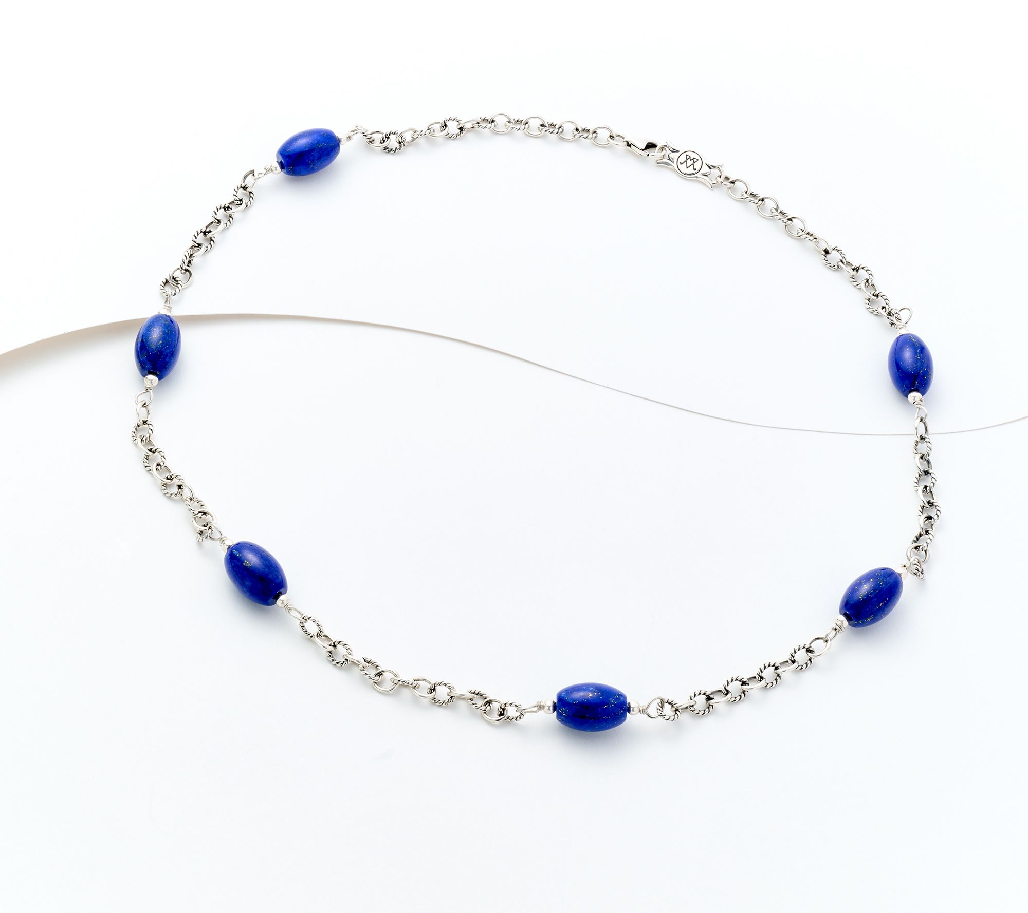 American West Sterling Silver Oval Bead & Chain 21" Necklace