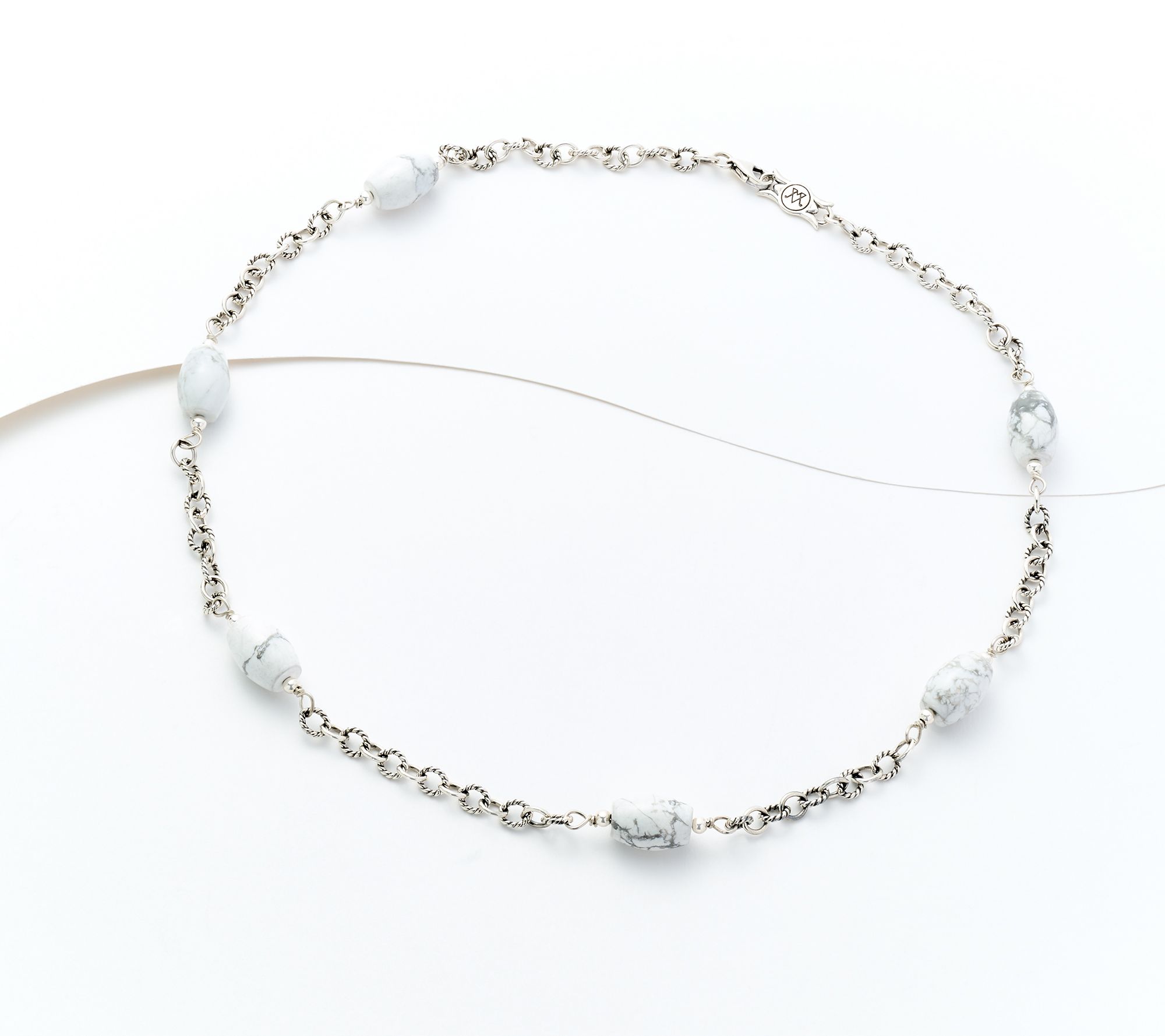 American West Sterling Silver Oval Bead & Chain 21" Necklace