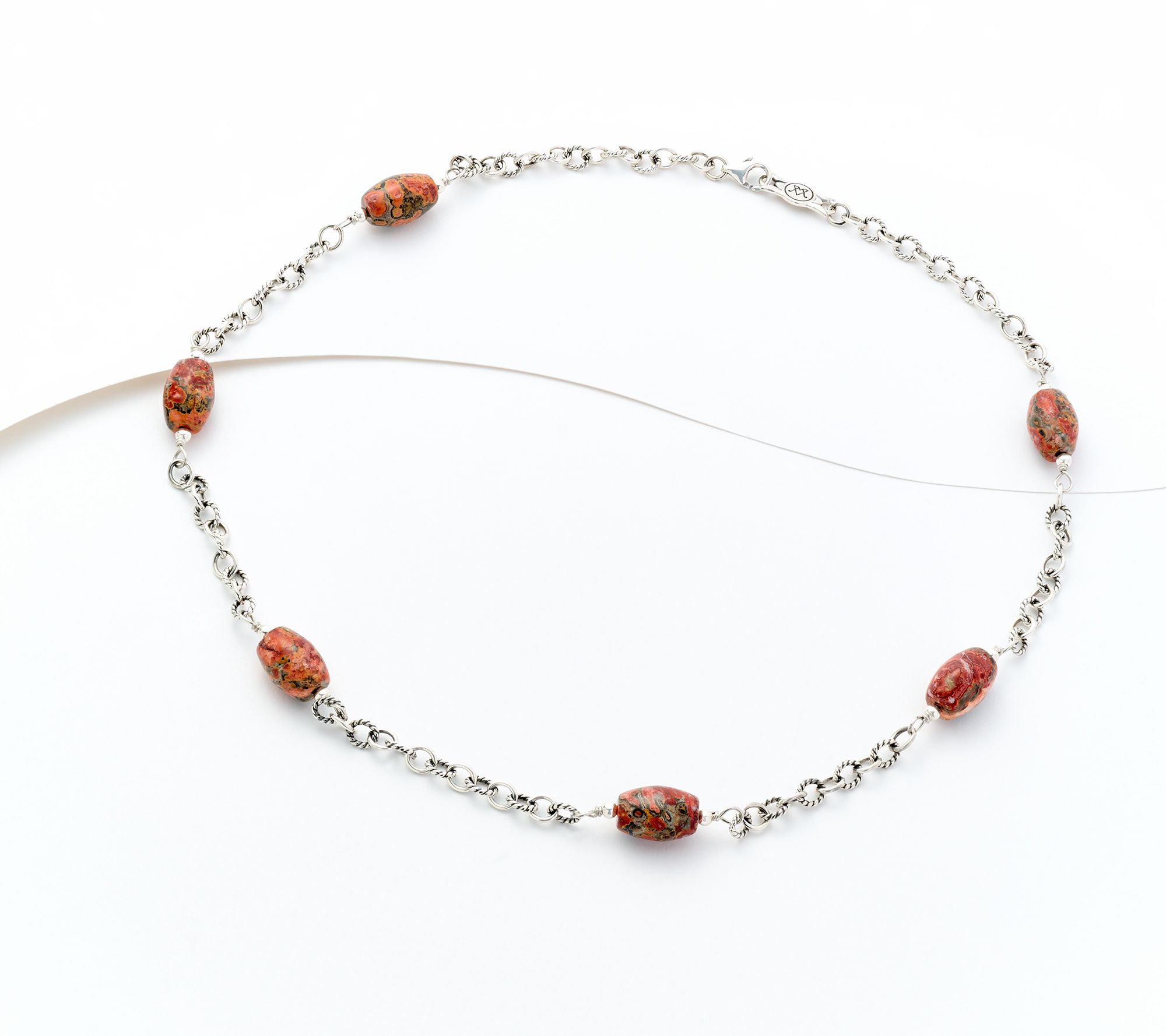 American West Sterling Silver Oval Bead & Chain 21" Necklace
