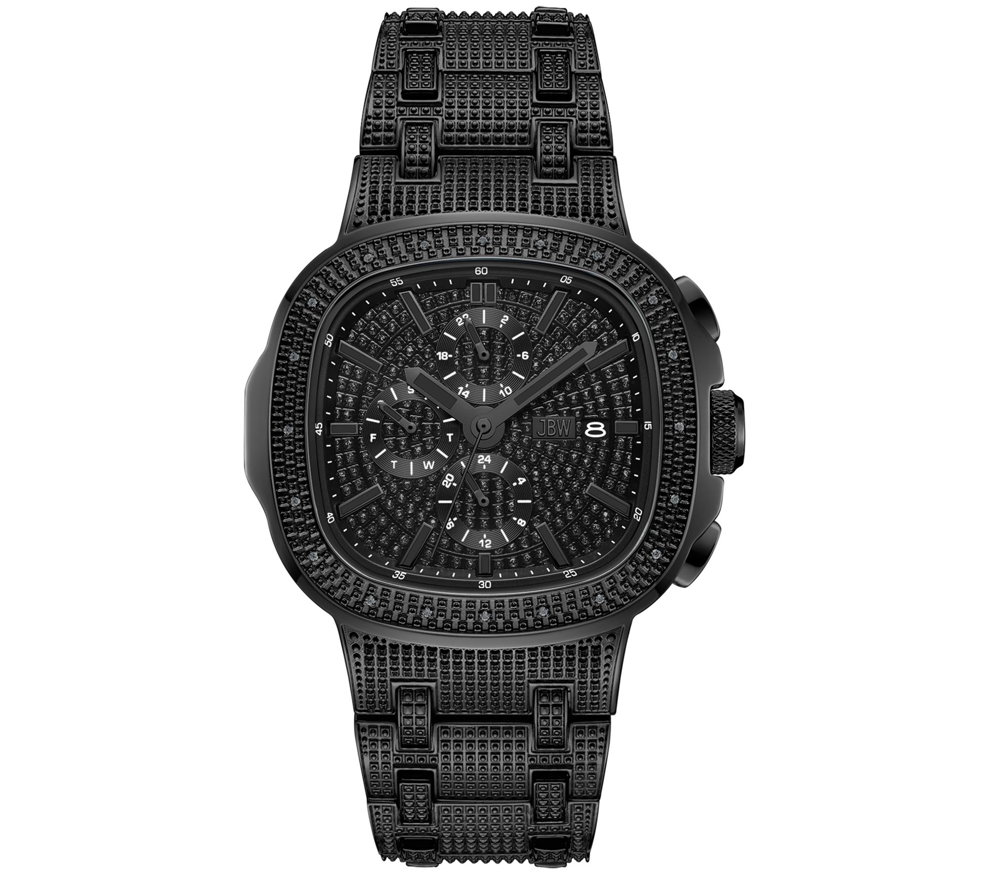 JBW Men's Heist IP Black Stainless Steel Diamon d Watch