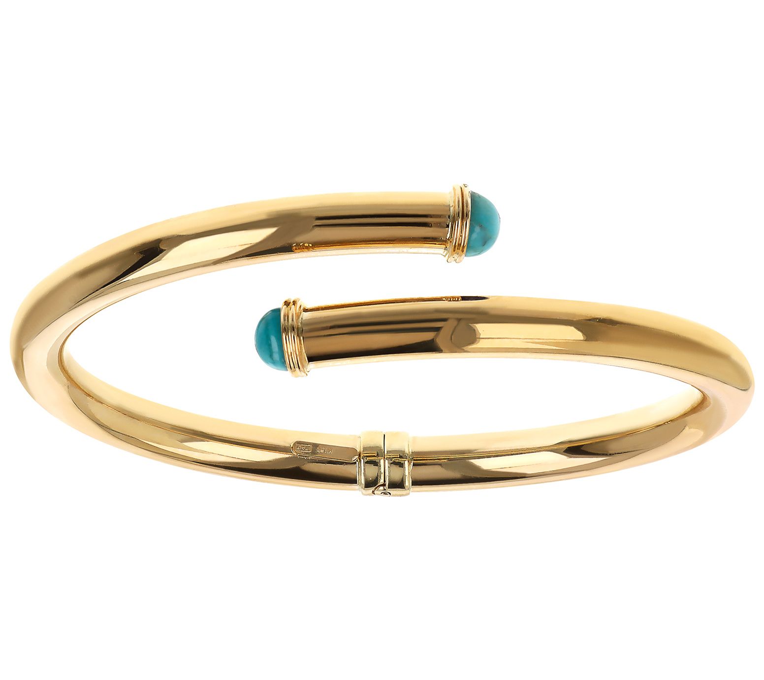 Italian Gold Gemstone Bypass Bangle, 10K