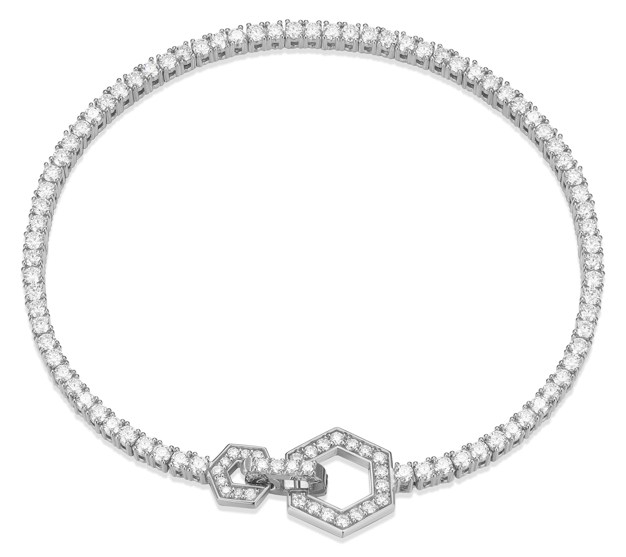 Sterling Silver 2.30 cttw Moissanite Tennis Bracelet