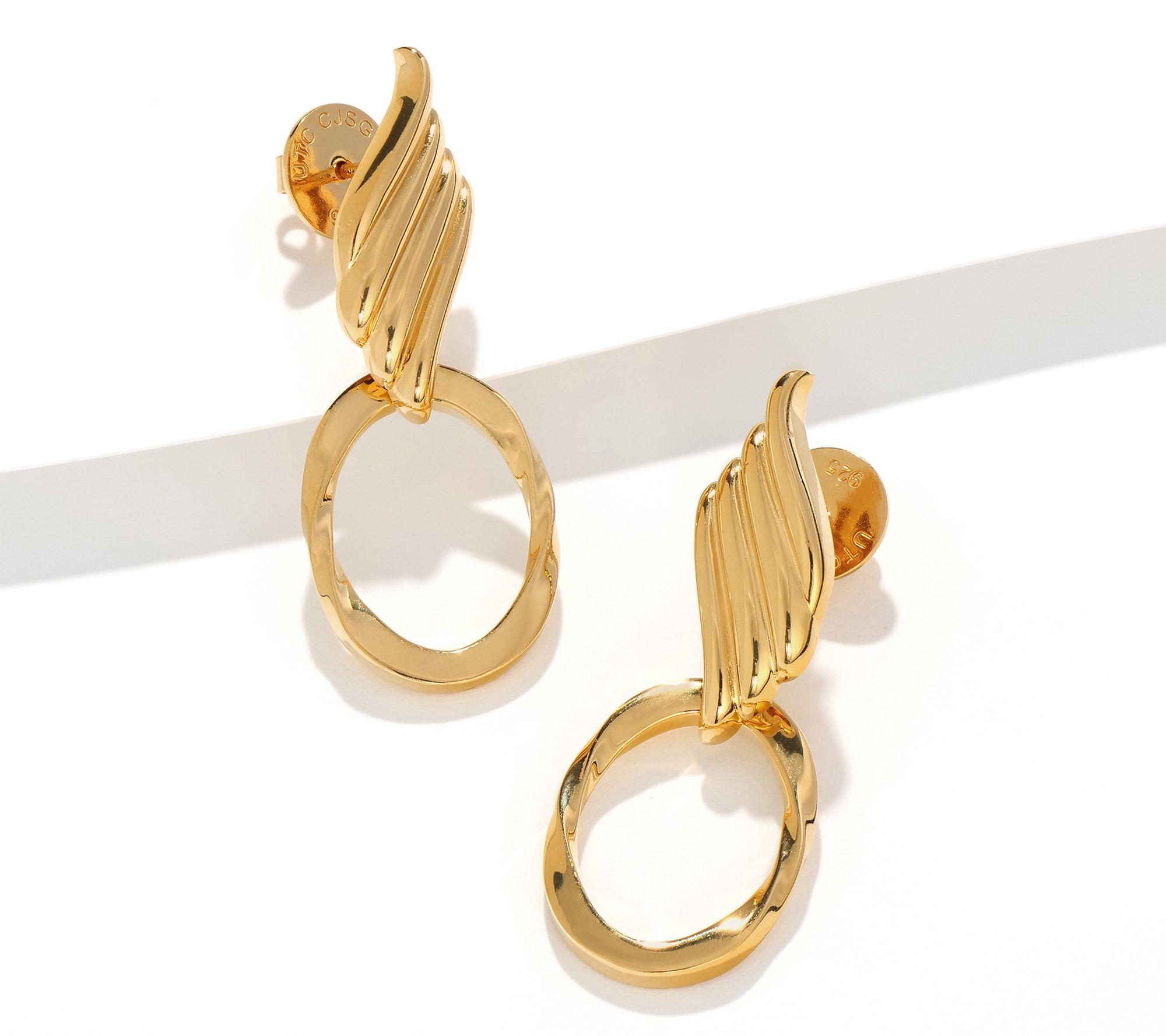 "As Is" Christian James by Scott Grimes 18K Clad Oval Ripple Earrings